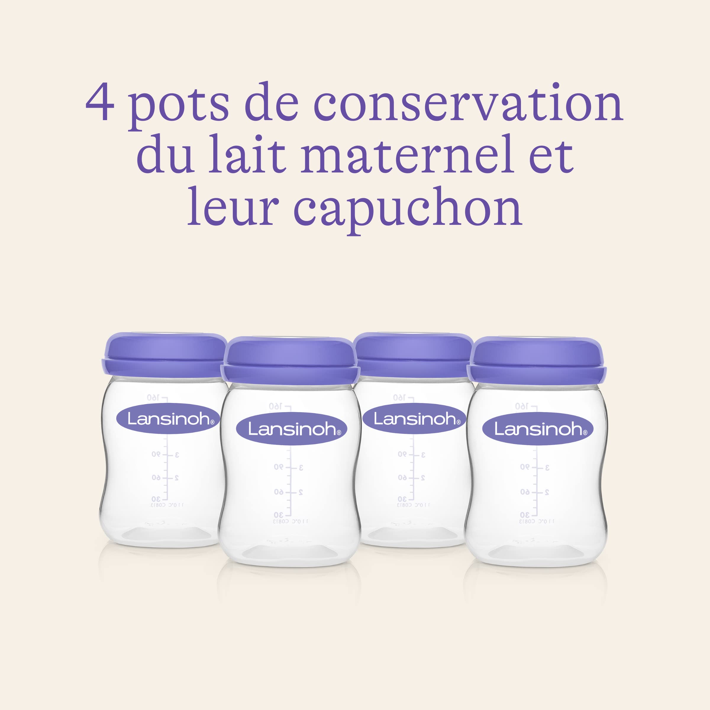 Lansinoh Breast Milk Storage Containers 4x160ml Silicone (Packaging May Vary) - Perfect for Pumping, Storing & Freezing Breast Milk Safely