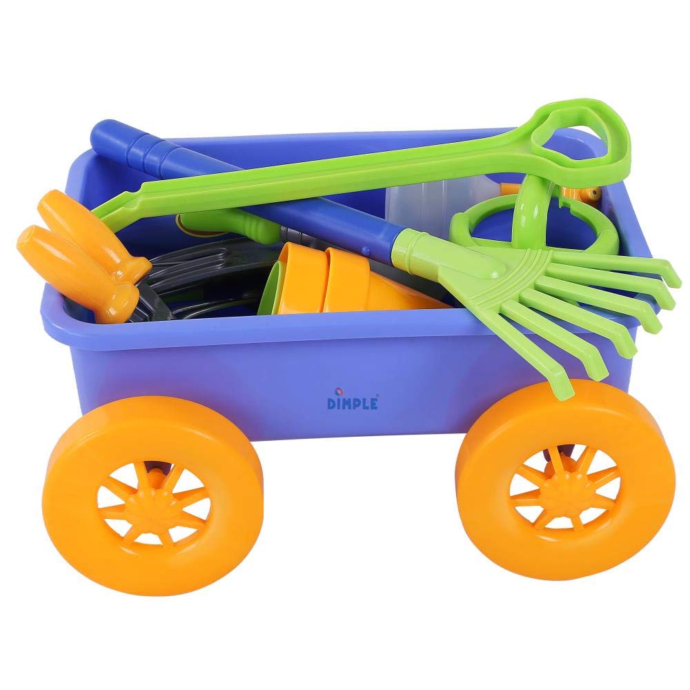 Premium 15-Piece Kids Gardening Toy Set with Wagon - Sturdy Durable Outdoor Playset for Yard, Beach & Sandbox - Best Garden Tools for Toddlers & Children (Green) | Perfect for Outdoor Play, Pretend Gardening & Backyard Adventures