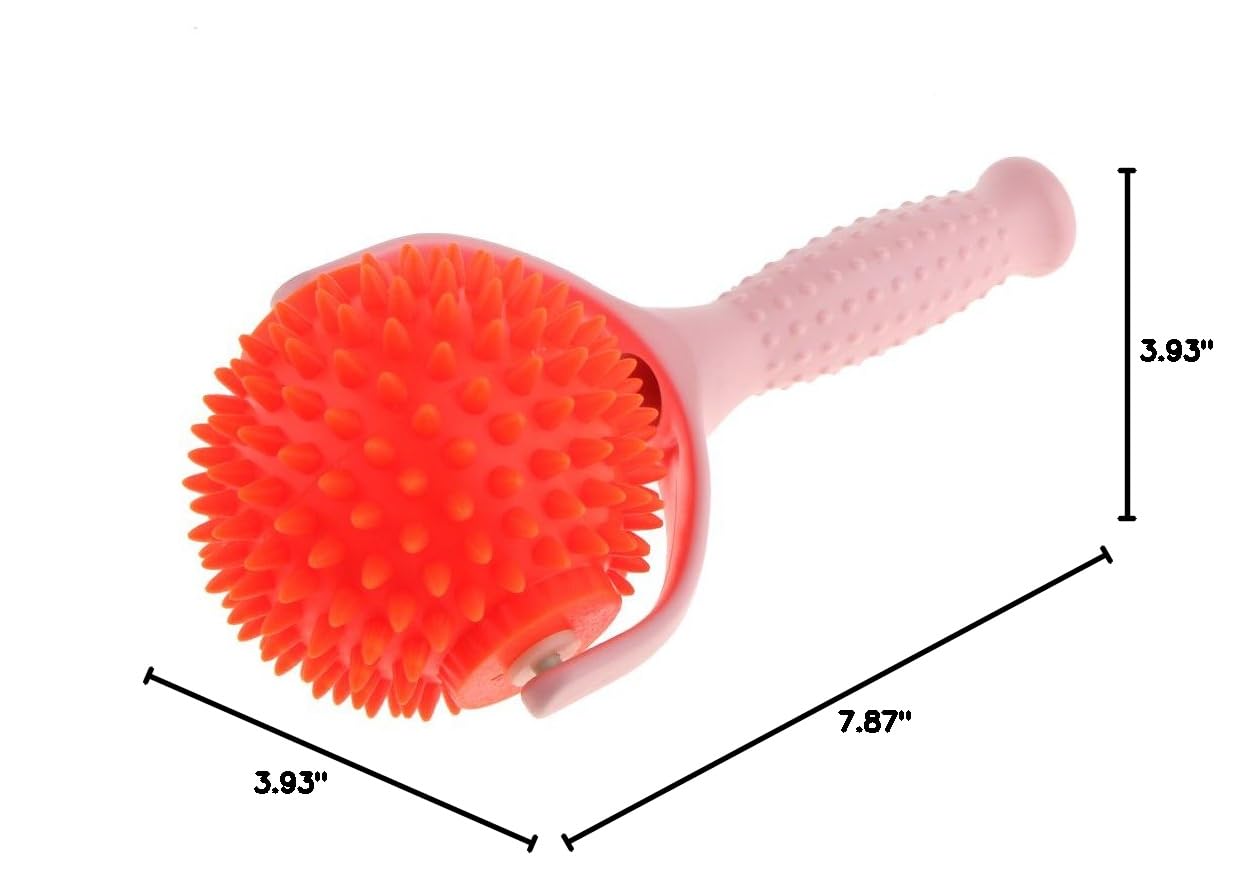2PCS Spiky Massage Balls with Handle - Deep Tissue Muscle Relaxation for Back, Neck & Shoulder Pain Relief - Perfect for Home, Gym & Office Use - Self Massage Roller for Athletes & Desk Workers