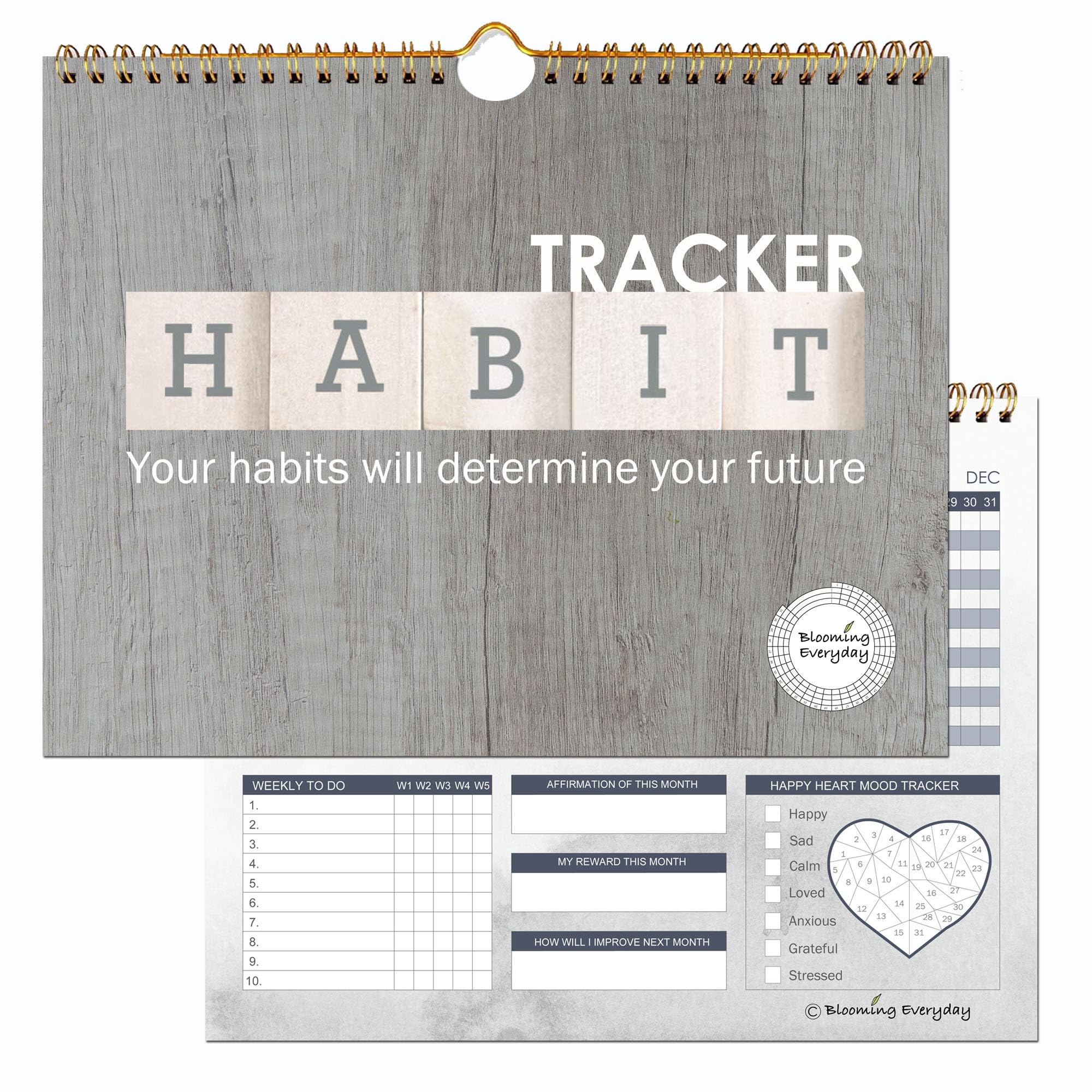 Best Habit Tracker Journal & Planner - Productivity Tools for Goal Tracking, Workout Calendar & Motivation | Perfect for Daily Routine, Fitness Goals & Personal Development