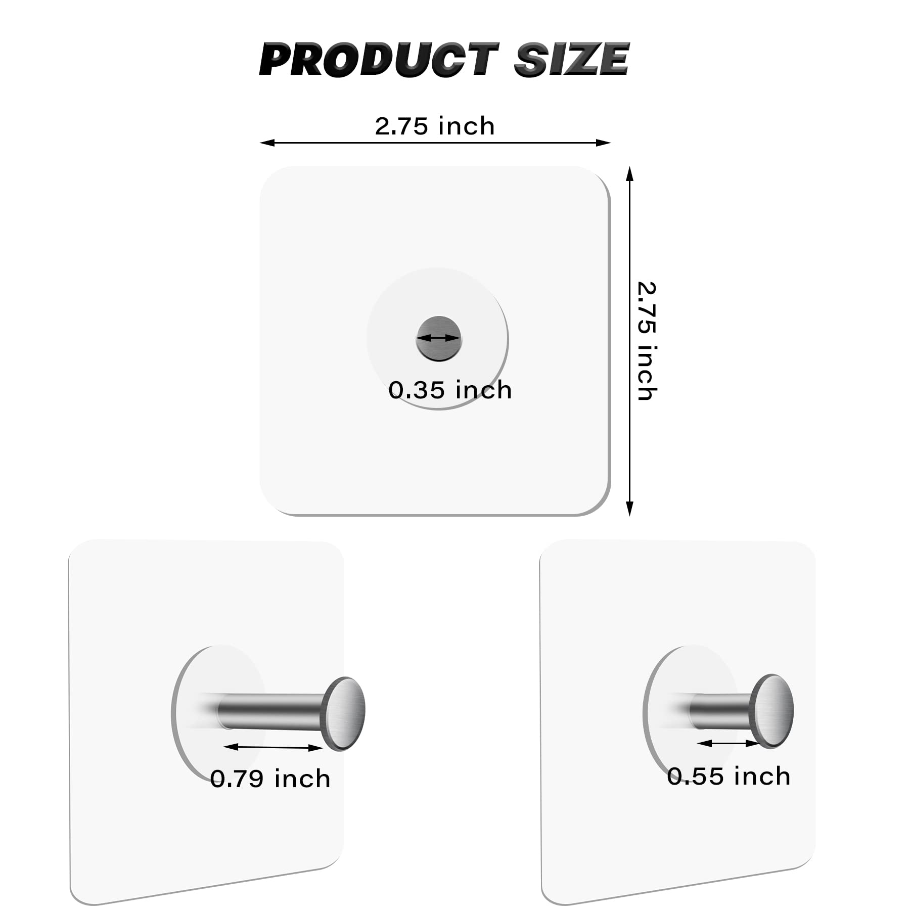 YOLOPLUS+ 10 Pack Heavy Duty Adhesive Wall Hooks - No Damage Sticky Hooks for Pictures, Hats, Keys, Bathroom & Kitchen Tools - Screw-Free Wall Mounting Solution for Home Organization & Decor