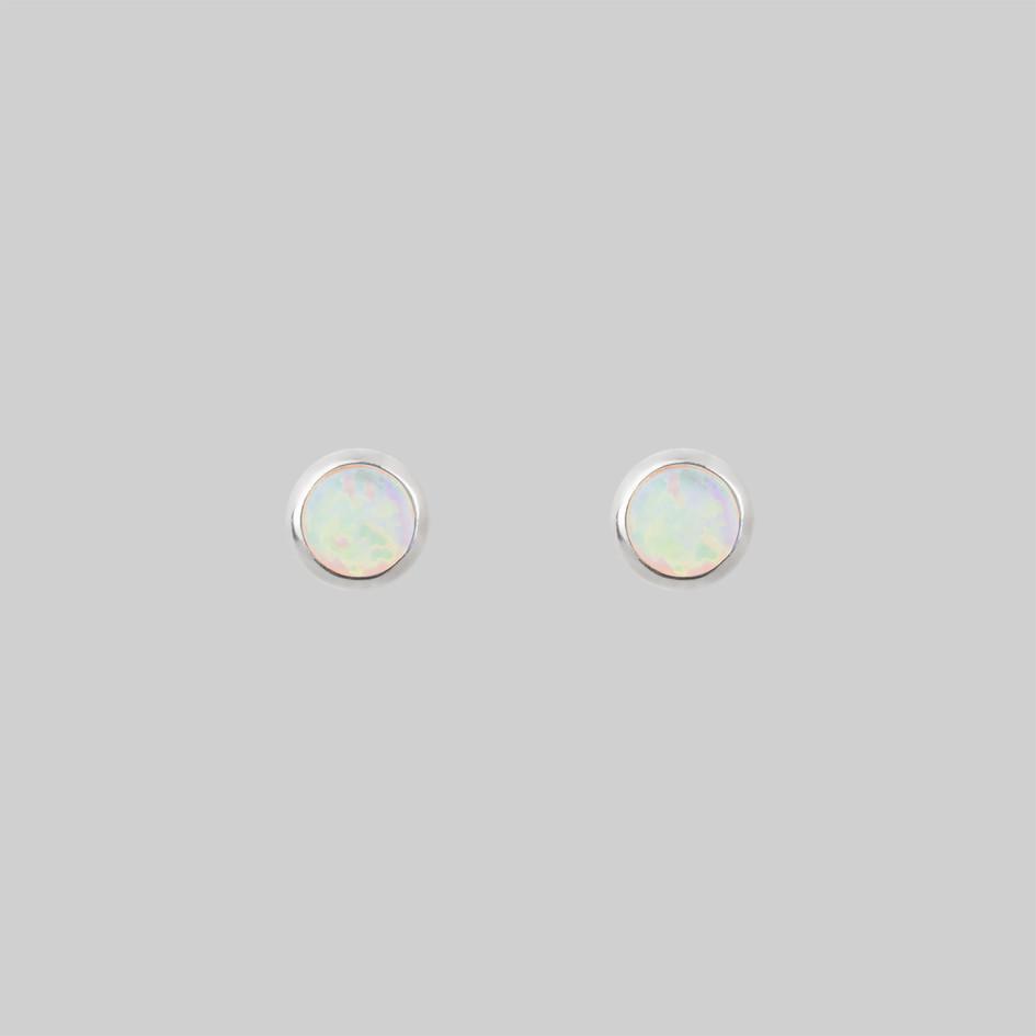 MERMAID TEARS Opal Earrings for Women - Dainty Sterling Silver Stud Earrings with Genuine Opal Gemstone | Perfect Gift for Birthday, Anniversary & Everyday Wear
