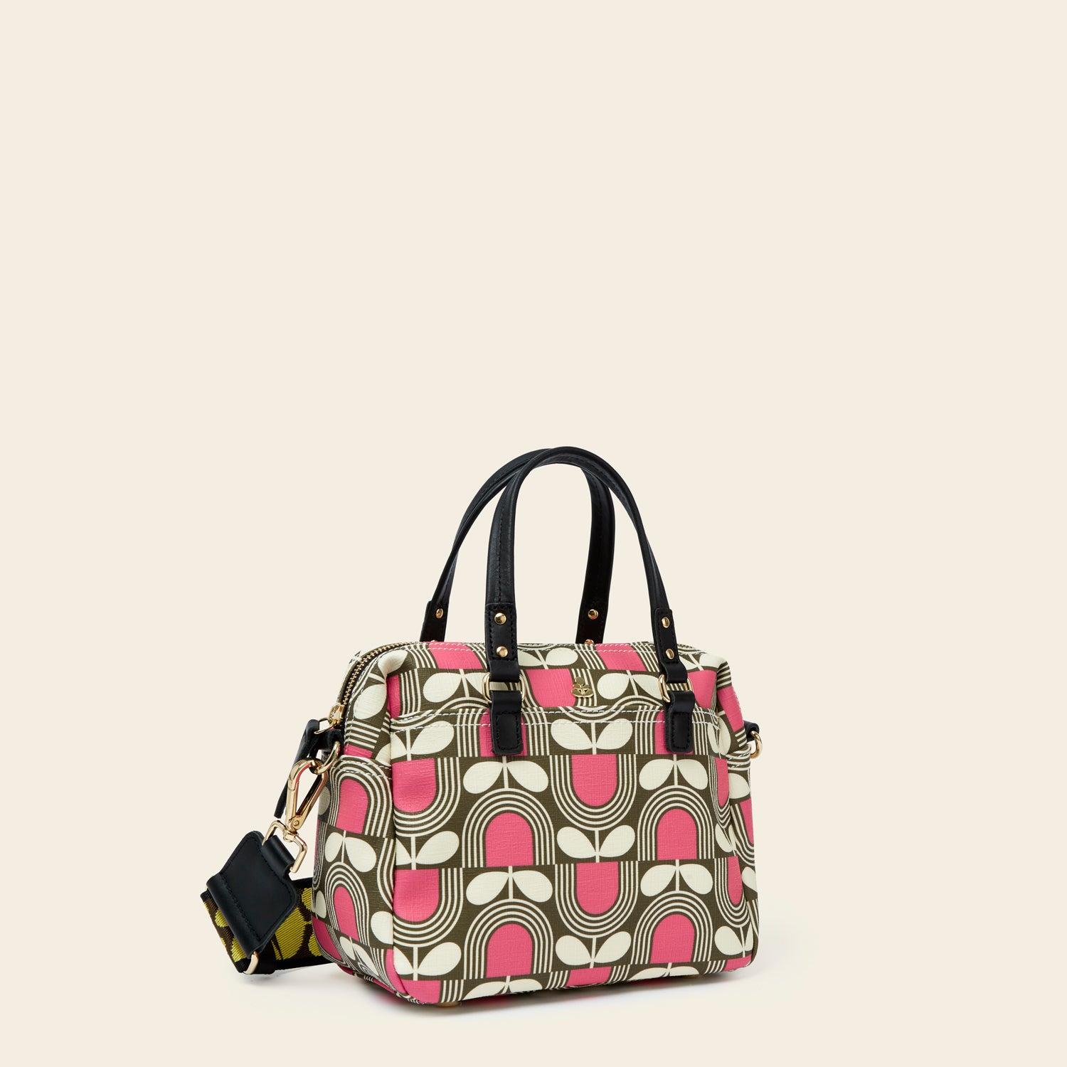 Mini Flynn Crossbody Bag - Striped Tulip Fuchsia Shoulder Purse for Women | Fashionable Small Handbag for Daily Use, Travel & Shopping