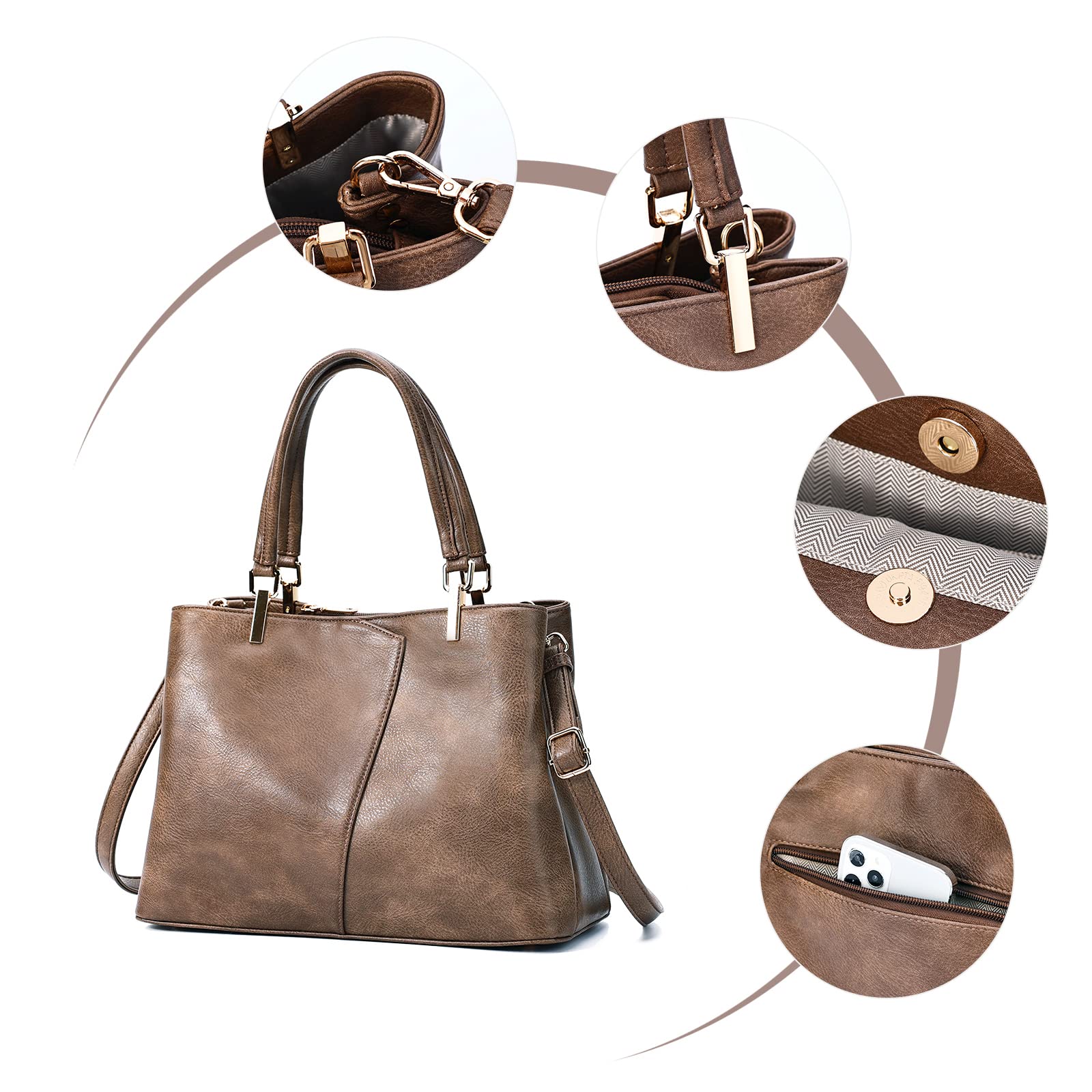 Stylish KouLi Buir Hobo Bags for Women - Large PU Leather Shoulder Purses, Crossbody Handbags & Top Handle Tote - Perfect for Work, Travel & Everyday Use