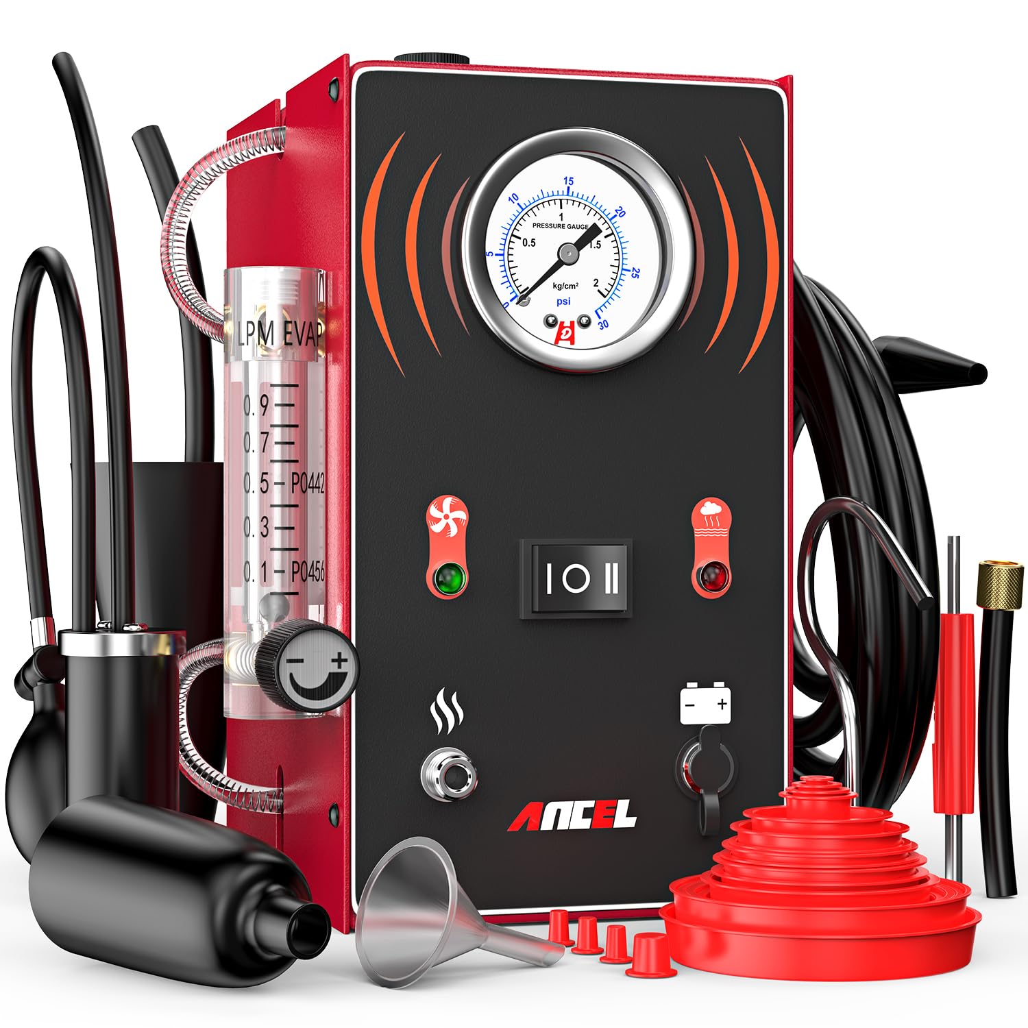 ANCEL S300 Automotive Smoke Machine with Built-in Air Pump - EVAP Leak Tester with Pressure Gauge & Flow Meter | Odorless Smoke Detector for Car Vacuum System Testing | Perfect for Mechanics & DIY Auto Repair Shops