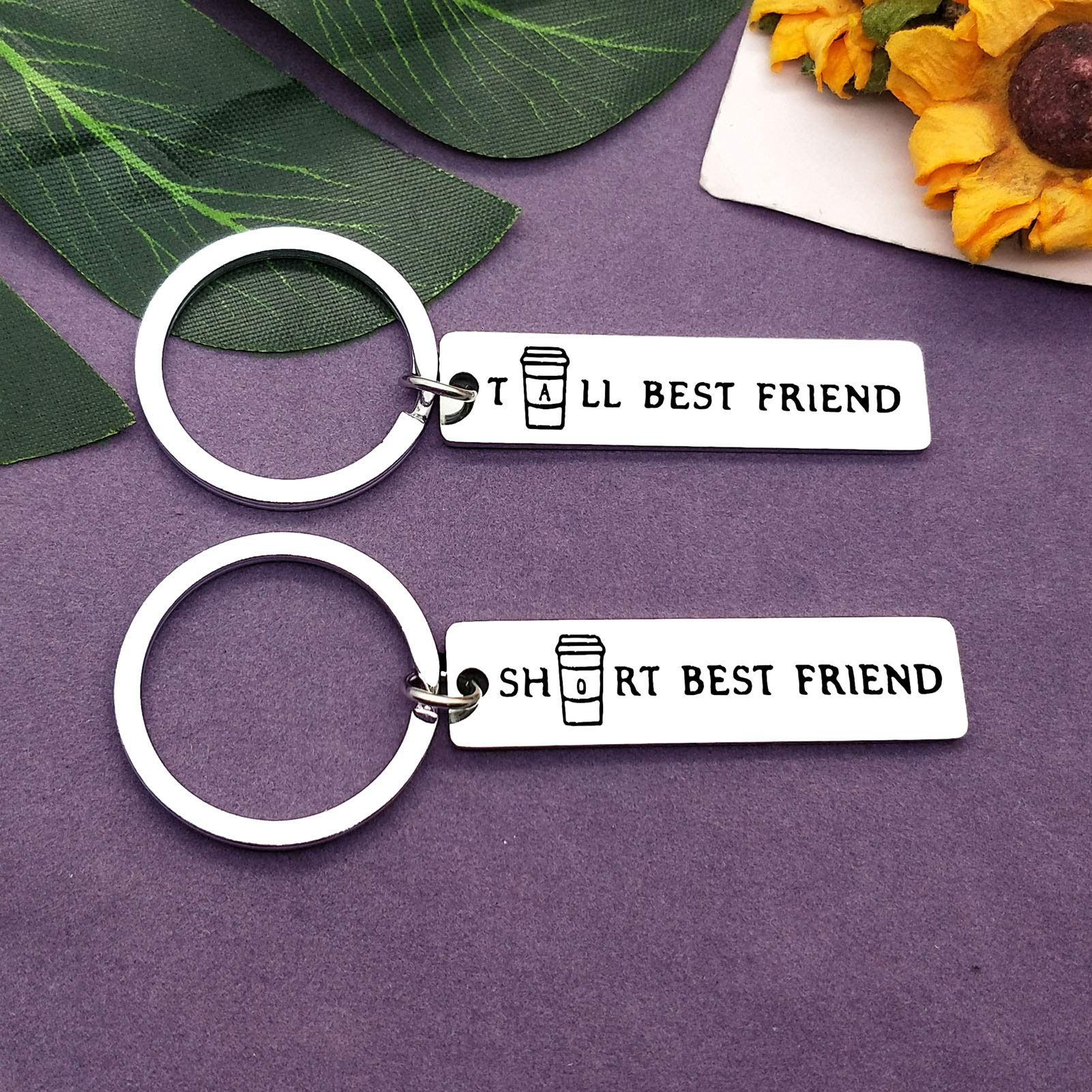 Best Friend Jewelry Keychain Set of 2 - Cute Coffee Lover Gifts for Women & Men - Sister Friendship Keyring for Birthday, Graduation - Perfect for Bestie, Couple & BFF Gifts (Ideal for Coffee Dates, Office Decor & Everyday Carry)