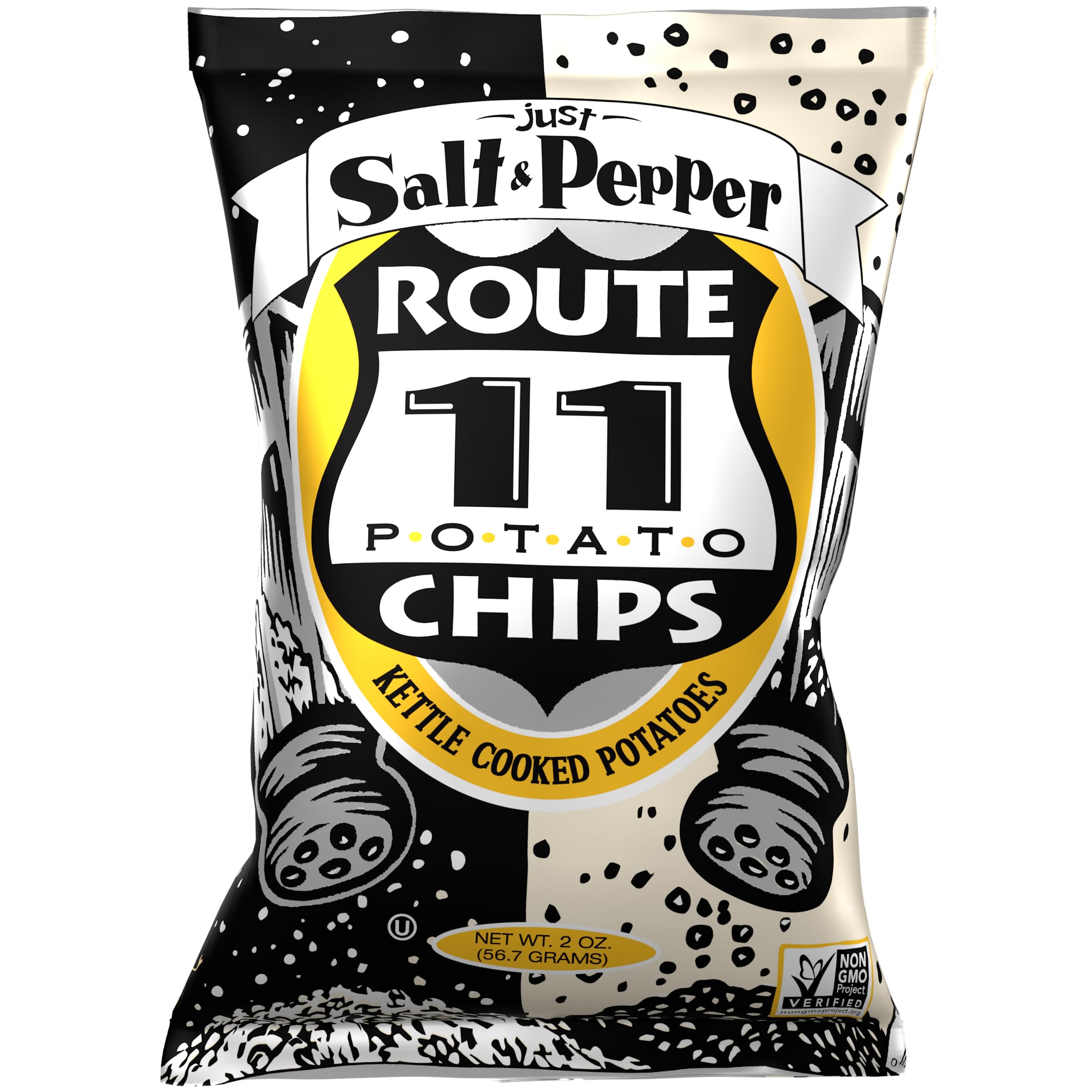 Route 11 Salt and Pepper Potato Chips - 30 Pack (2 oz Each) | Crunchy Snacks for Parties, Picnics & Office Break Time