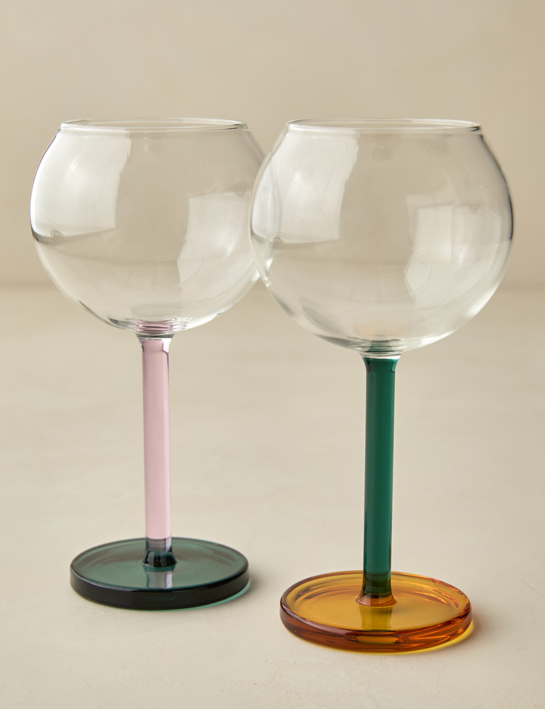 Sophie Lou Jacobsen Bilboquet Wine Glasses - Set of 2 Elegant Stemware for Red & White Wine - Perfect for Dinner Parties, Romantic Dates & Home Entertaining