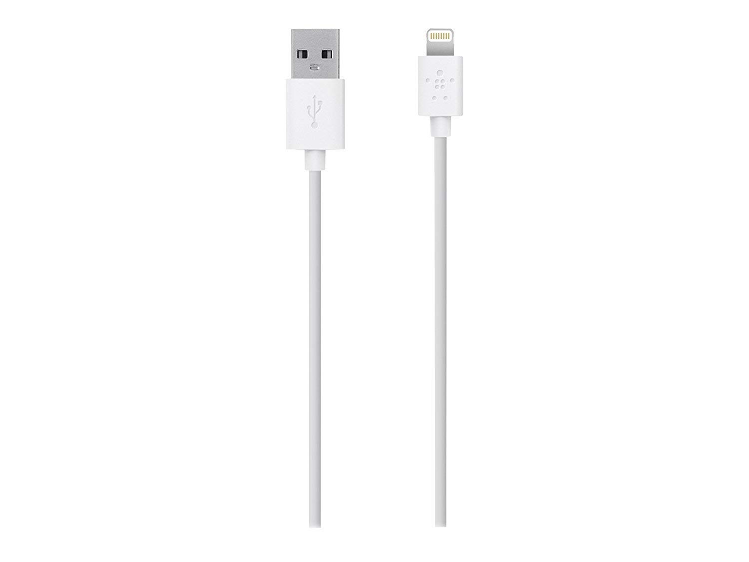 Belkin MFi Certified Lightning to USB Cable - 4ft/1.2m Fast Charging & Sync Cable for iPhone 15/14/13/12/11/XS/XR/X/8/7/6 (White) - Perfect for Home, Office & Travel Charging Needs