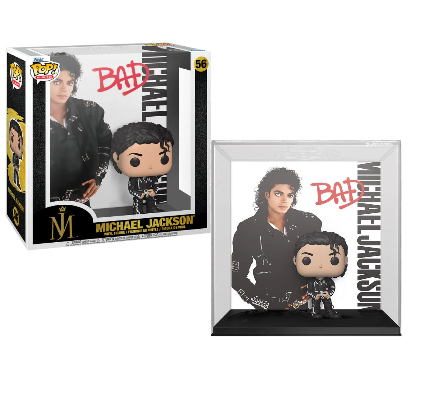 Funko Pop! Rocks Albums: Michael Jackson Bad Vinyl Figure - Collectible Music Memorabilia for Fans & Gift Ideas - Perfect for Home Display, Office Decor, and Pop Culture Collections