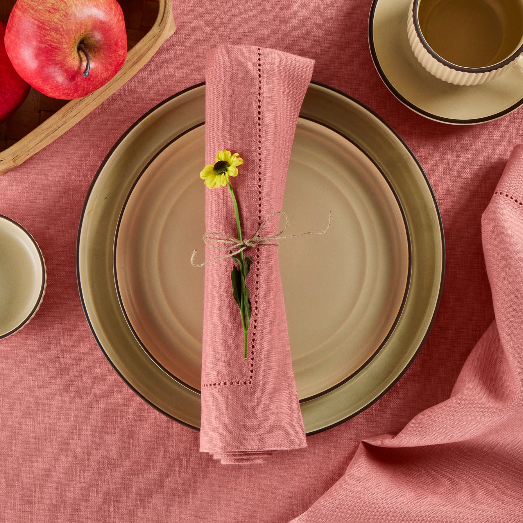 Premium Medium Weight Hemstitch Napkins - 12-Pack White Linen Dinner Napkins for Formal Dining, Weddings & Special Occasions