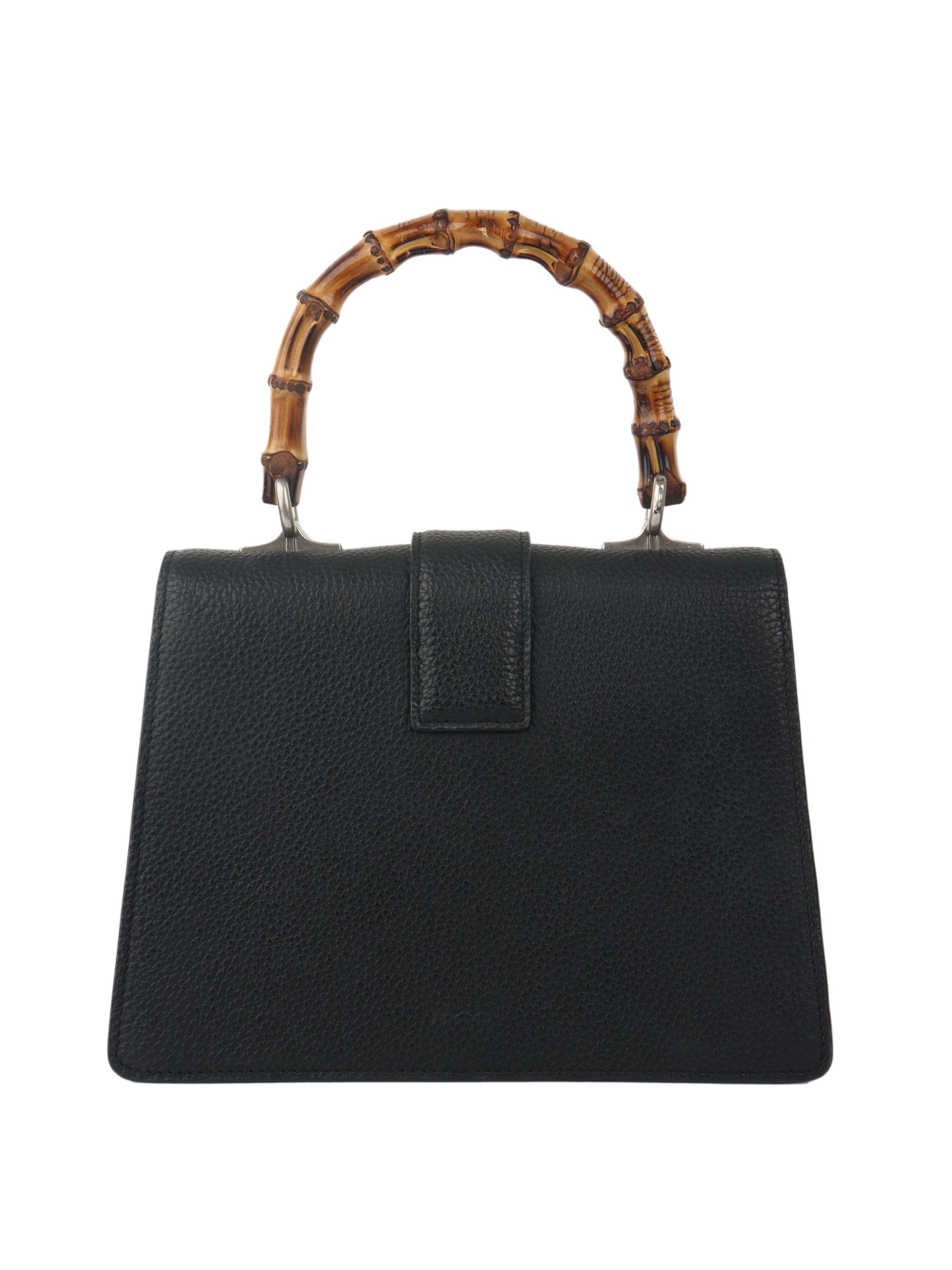 Gucci Dionysus Black Leather Shoulder Bag with Bamboo Handle - Luxury Crossbody Purse for Women, Perfect for Parties & Evening Events