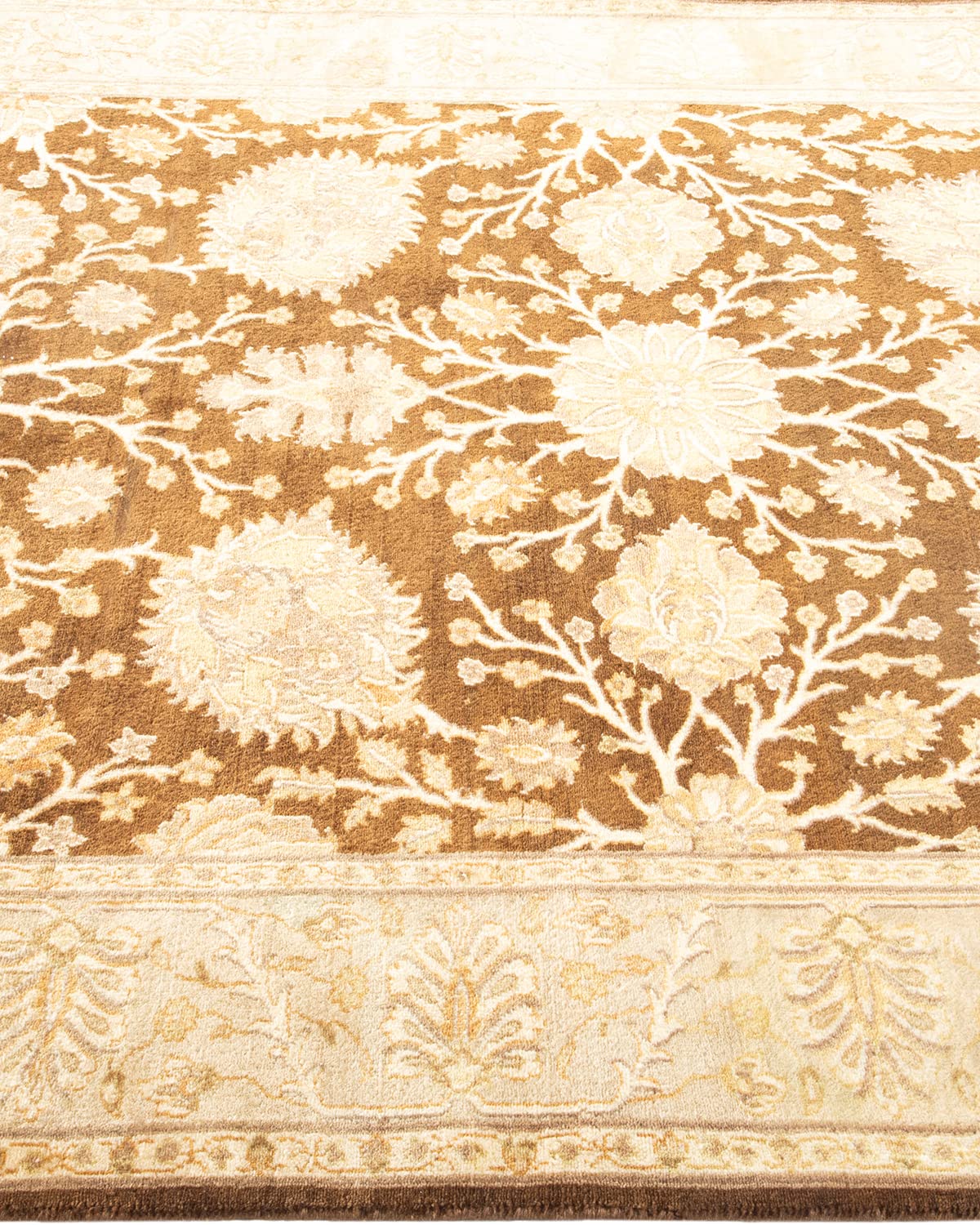Handmade Wool Traditional Floral Mogul Yellow 4x6 Area Rug - Solo Rugs One of a Kind Hand Knotted - Perfect for Living Room, Bedroom, or Home Decor
