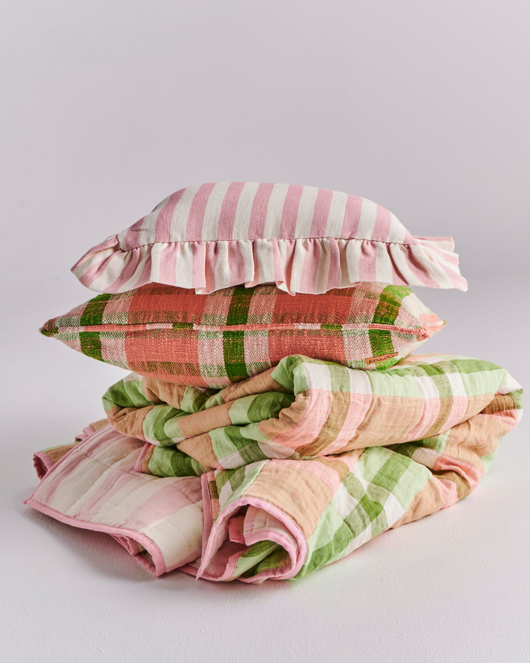 Cotton Candy Square Frill Upholstery Cushion - Soft Decorative Throw Pillow for Sofa, Bed, Chair - Perfect for Living Room, Bedroom & Nursery Decor