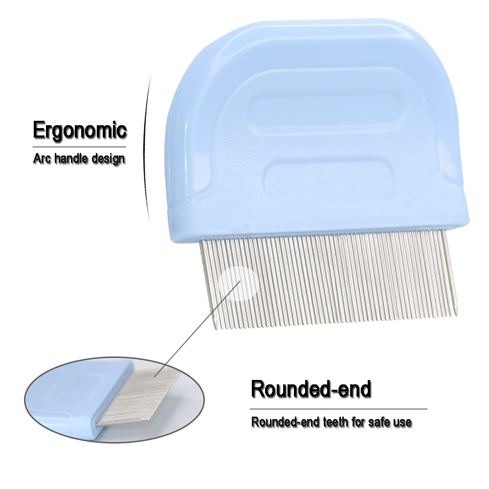 Premium Stainless Steel Pet Grooming Comb Set for Dogs & Cats - Long & Short Tooth Combs for Effective Hair Removal, Detangling Mats, Shedding & Dirt - Perfect for Small Animals & Daily Pet Care at Home