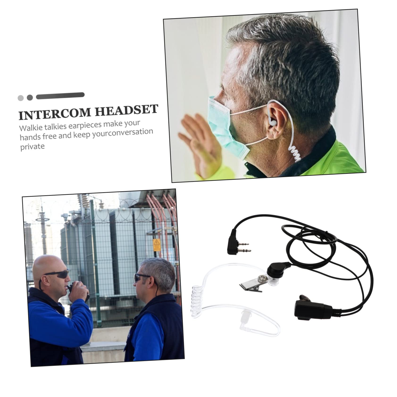 Milisten Wireless Headphones - 2 Pack Walkie Talkie Headset with Wired Earpiece, 2-Way Radio Intercom Headphones for Clear Communication | Perfect for Security, Construction & Event Staff