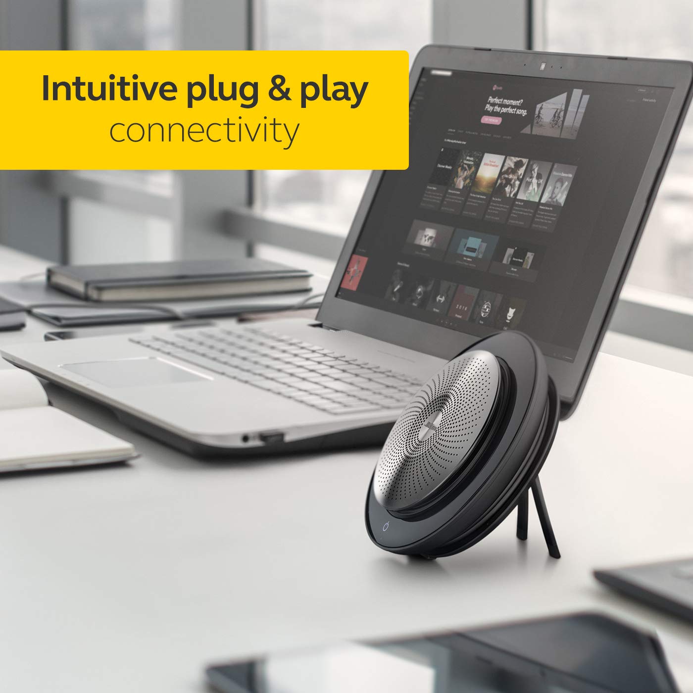 Jabra Speak 710 MS Wireless Bluetooth Speakerphone with USB Adapter - Portable Conference Speaker for Crystal Clear Calls | Certified for Microsoft Teams, Zoom & Skype | Perfect for Home Office, Remote Work & Business Meetings Anywhere