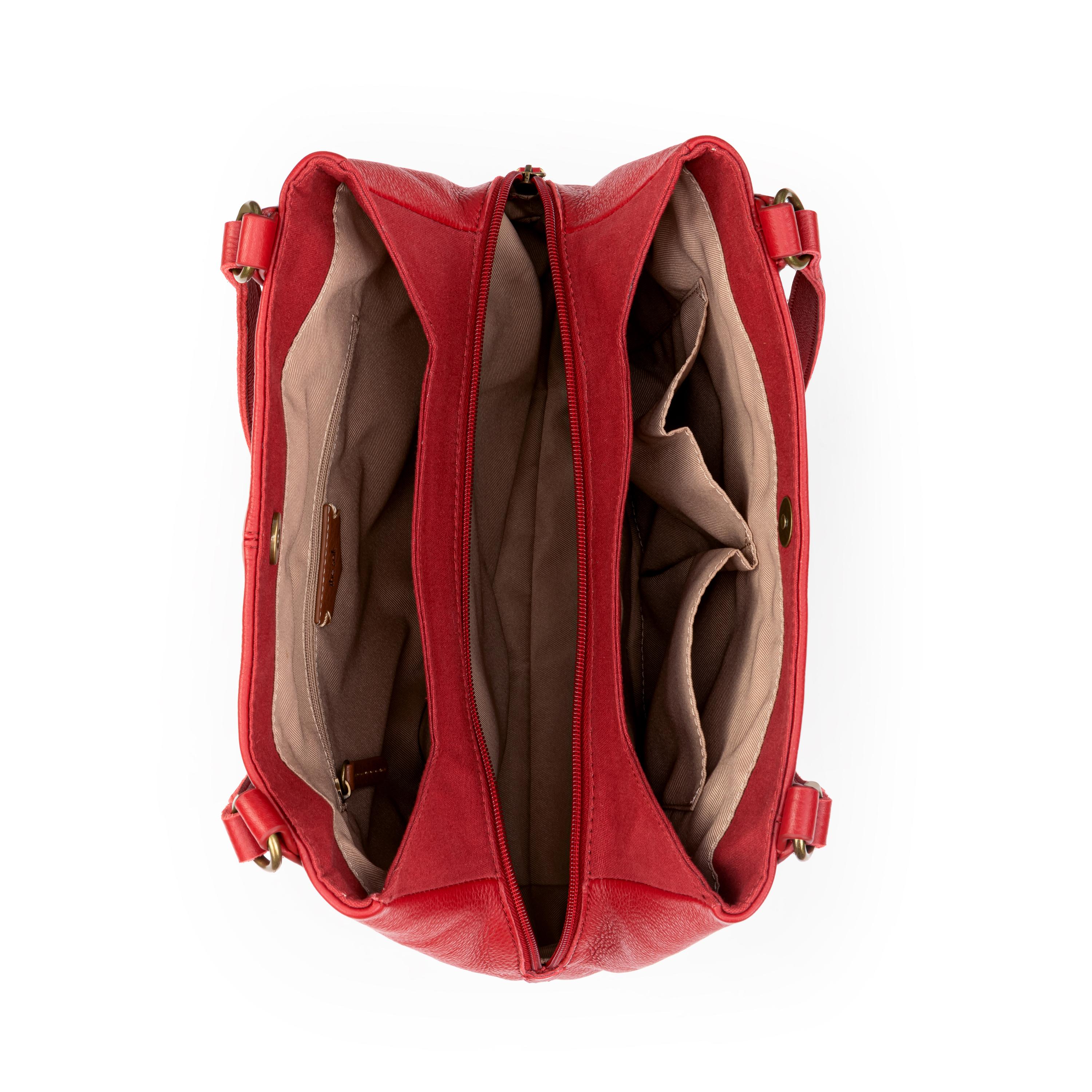 Melrose Satchel Genuine Leather Handbag in Scarlet Red - Perfect for Work, Travel & Everyday Use