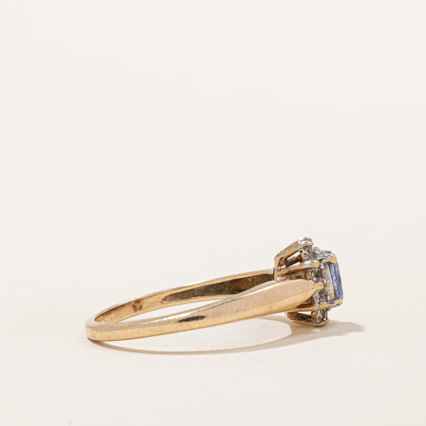 Exquisite 0.20ct Tanzanite & 0.03ctw Diamond Halo Ring - Size 6.75 | Elegant Engagement, Wedding, Anniversary Gift for Her | Perfect for Special Occasions & Romantic Moments