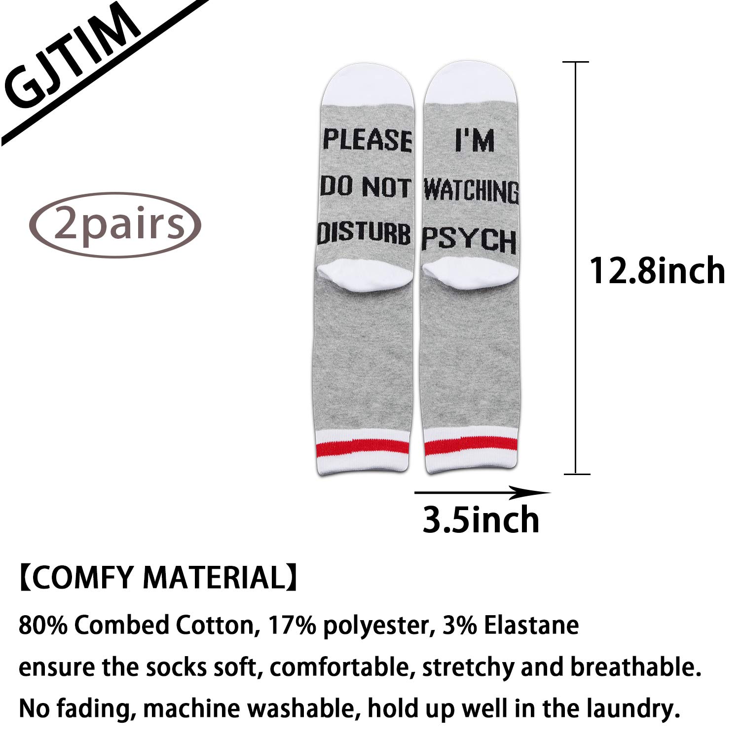 GJTIM 2 Pairs of Novelty Detective TV Show Inspired Socks - Fun Gift for Mystery Drama Fans - Perfect for Cosplay, Themed Parties & Detective Enthusiasts