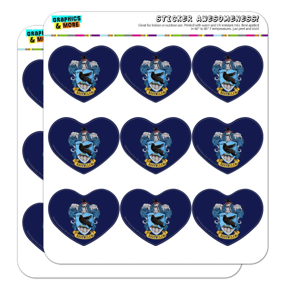 Harry Potter Ravenclaw Painted Crest Heart Shaped Planner Stickers - Perfect for Scrapbooking, Journaling, Bullet Journals & DIY Crafts (Set of 50)