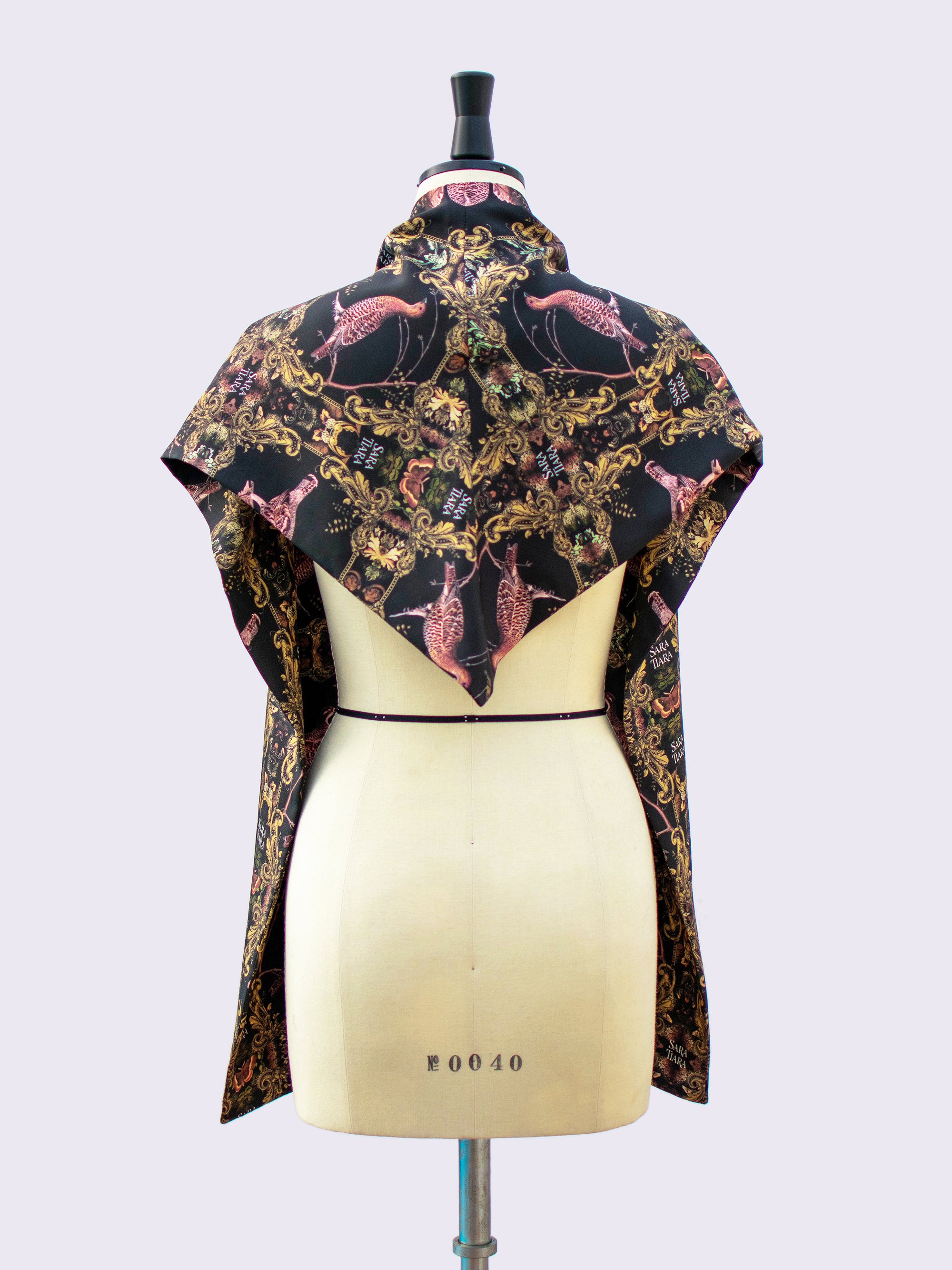 Elegant Silk Maxi Scarf with Grouse Print - Lightweight Fashion Accessory for Women, Perfect for Parties, Weddings & Everyday Wear