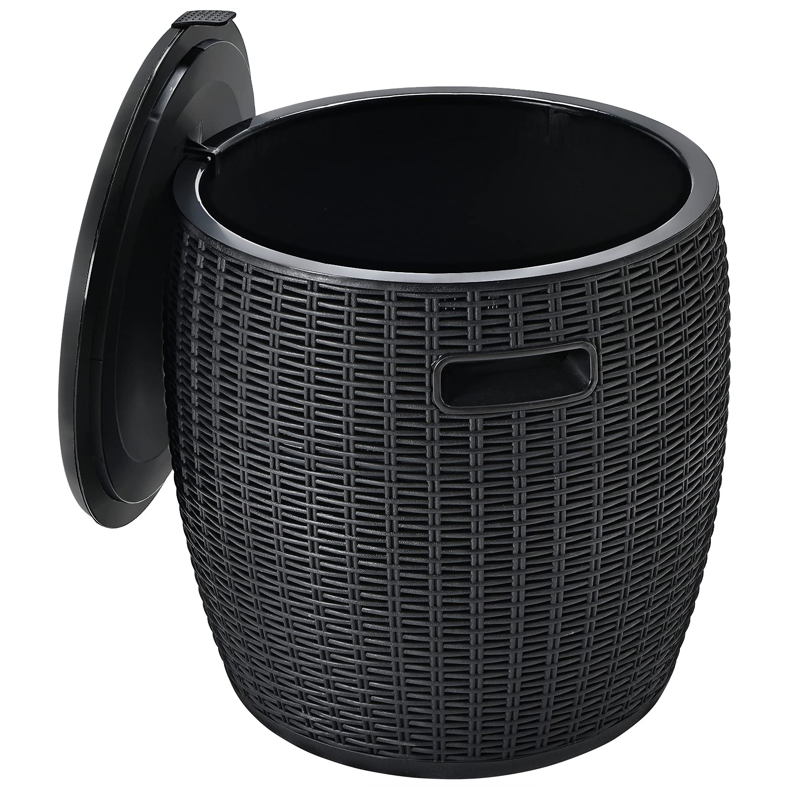 Tangkula 9.5 Gallon Outdoor Cooler Bar Table - Wicker Rattan Patio Furniture with Built-in Ice Bucket & Lid - Perfect for Poolside, Deck, Backyard Parties, BBQ Gatherings & Summer Entertaining