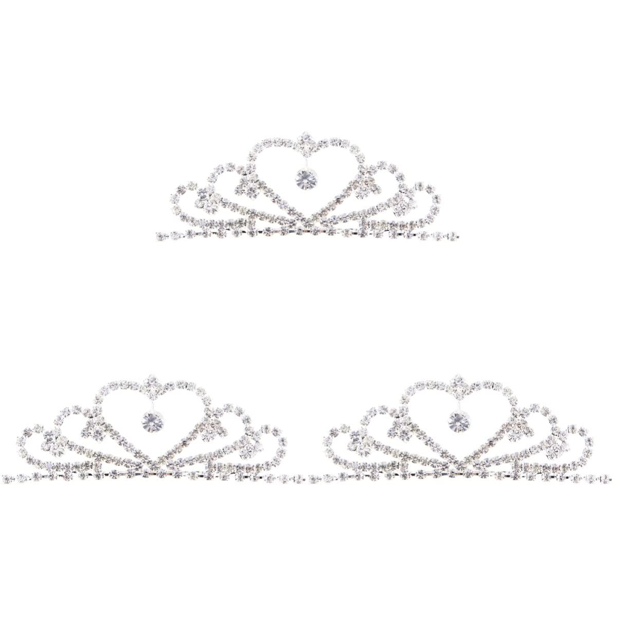 FOMIYES 3-Piece Luxury Kids Tiara Set - Sparkling Rhinestone Crowns for Boys & Girls Birthday Parties, Pageants, and Dress-Up Play