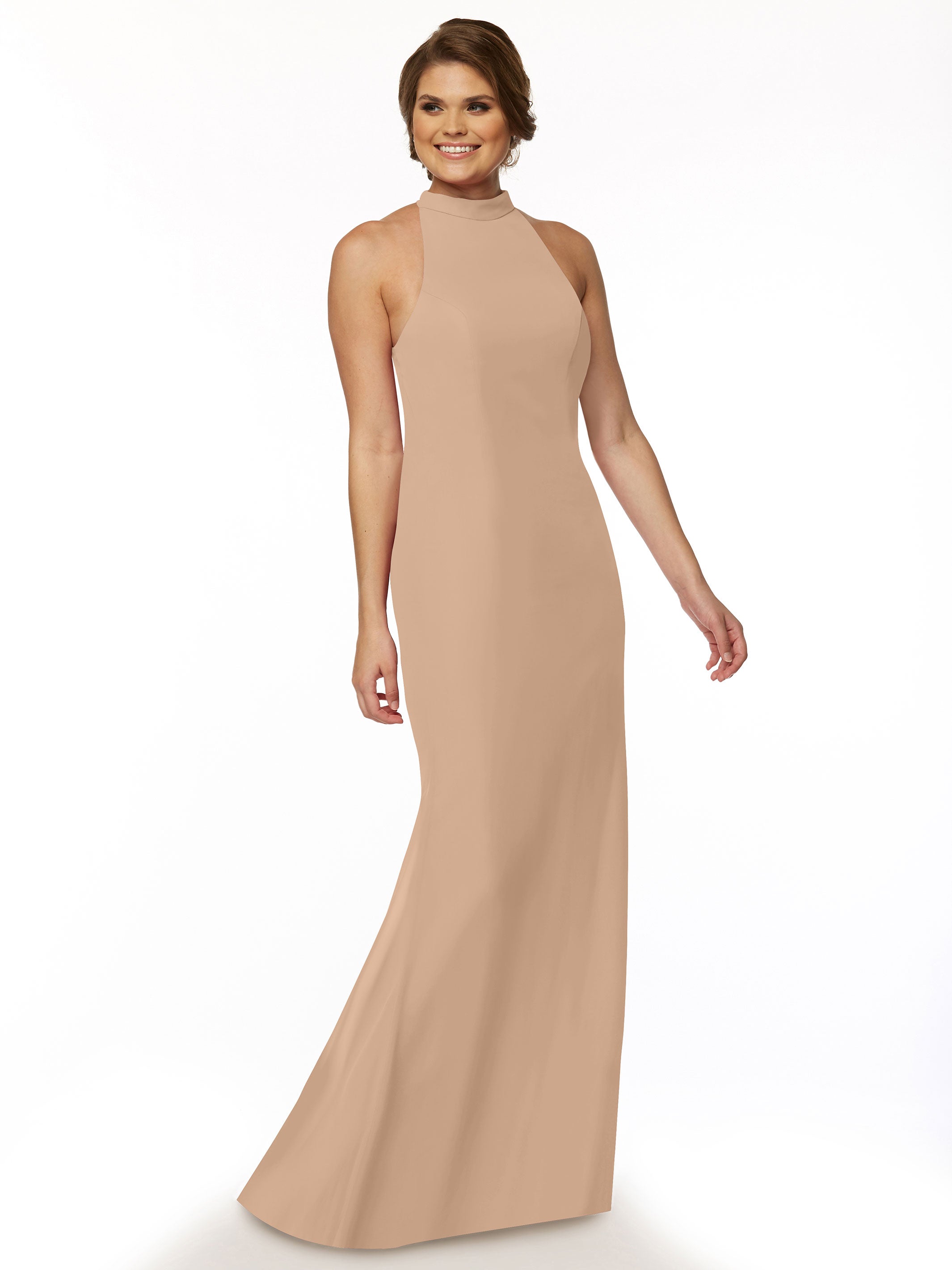 Elegant Mermaid Bridesmaid Dress with Halter Neckline - Perfect for Beach Weddings, Formal Events & Special Occasions