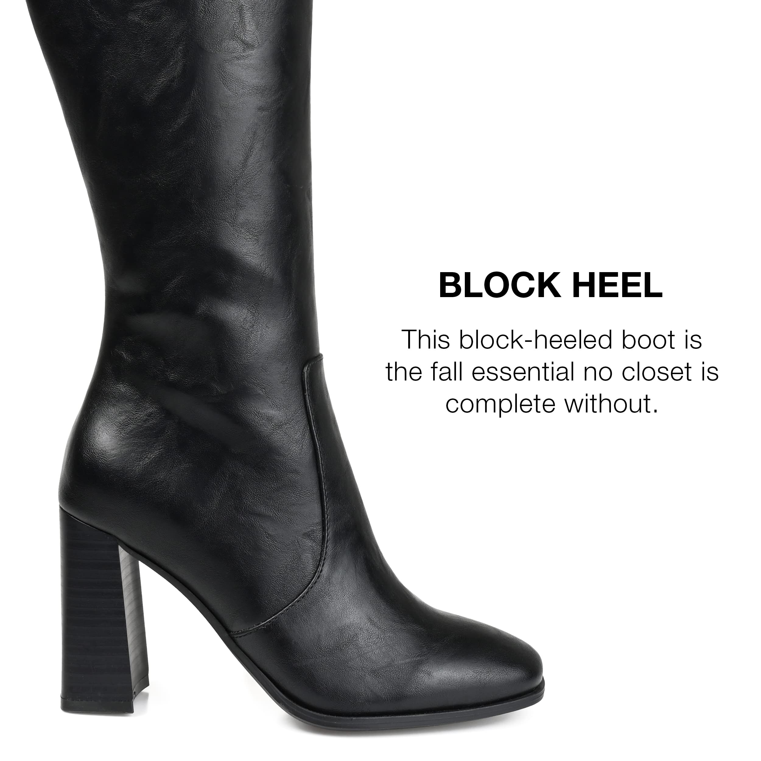 Journee Women's Karima Wide Calf Boots with Comfort Foam - Black Size 10 | Stylish & Comfortable Knee-High Boots for Work, Office & Winter Fashion