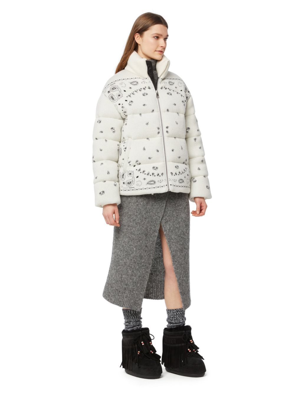 Alanui White Coats for Women - Luxury Knit Cardigan Sweater - Perfect for Fall & Winter Fashion, Travel, and Cozy Evenings
