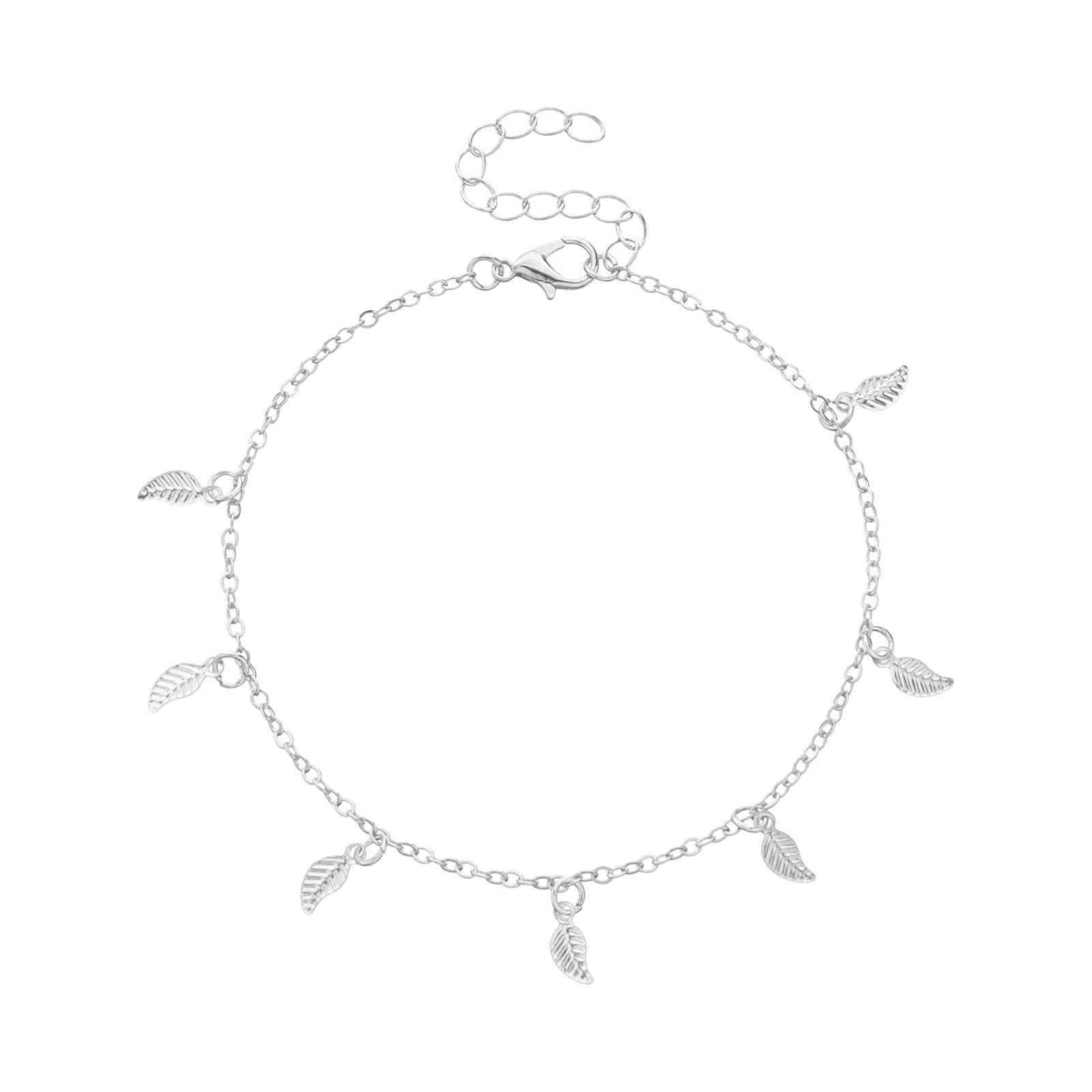 Luo-yes Personalized Silver Anklet for Women & Men - Adjustable Rope Bracelet, Simple Beach Jewelry Gift for Summer, Vacation & Casual Wear