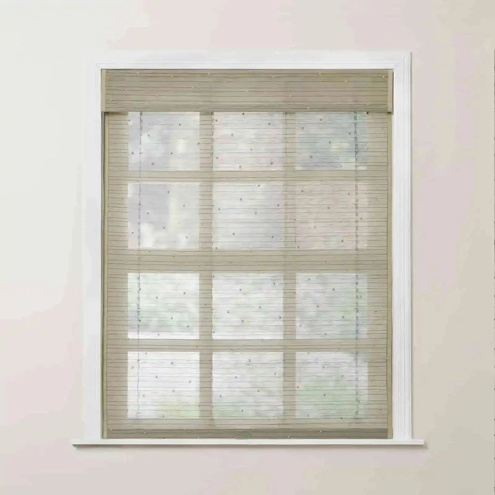 Rae Natural Ramie Bamboo Woven Shades - Series P | Eco-Friendly Window Coverings for Living Room, Bedroom & Patio | Light Filtering & UV Protection