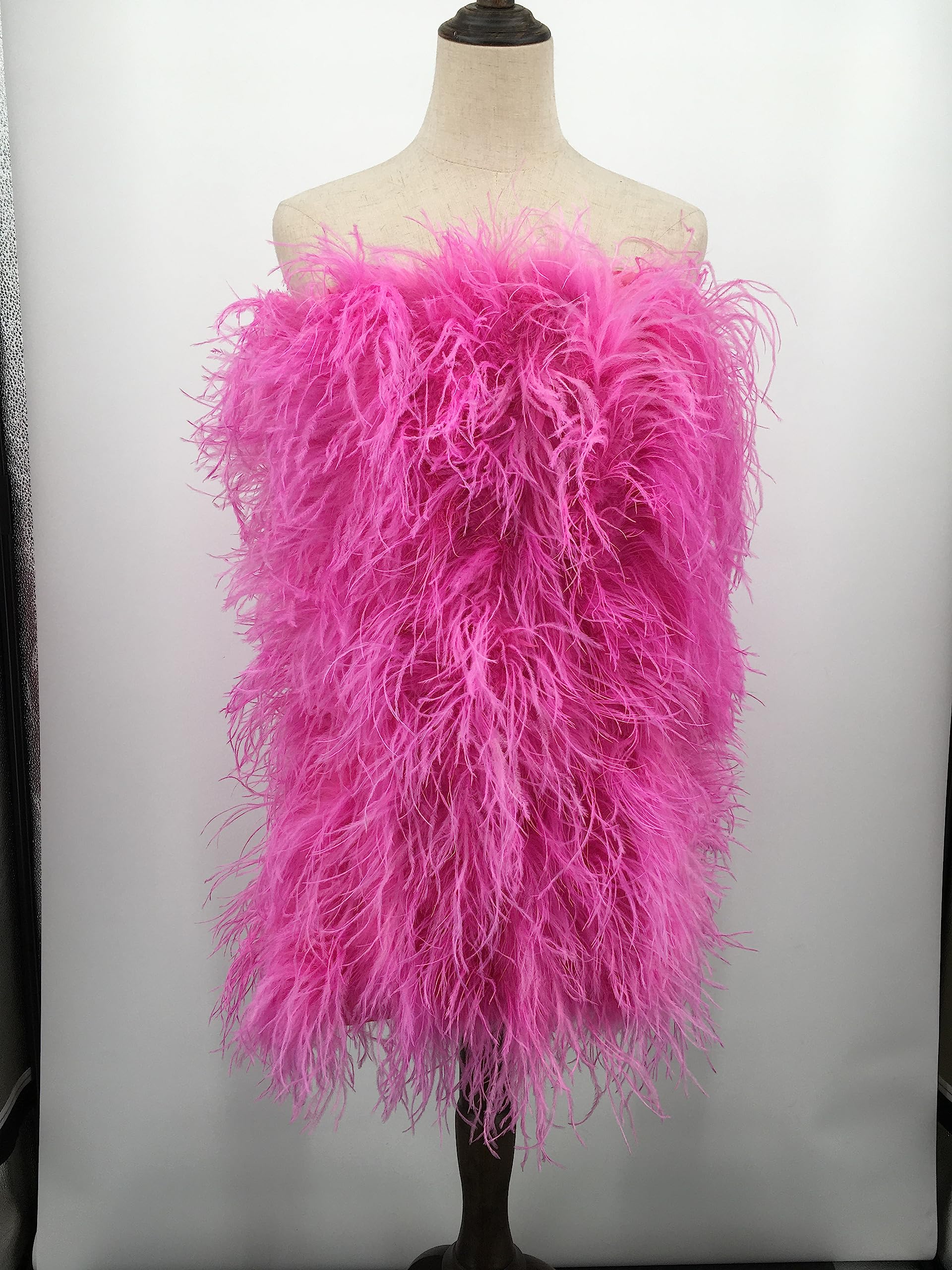 LVCOMEFF Women's Ostrich Feather Off-Shoulder Tube Dress - Elegant Strapless Mini Dress for Party, Wedding, Cocktail & Birthday Events | Perfect for Evening Gala, Date Night & Special Occasions