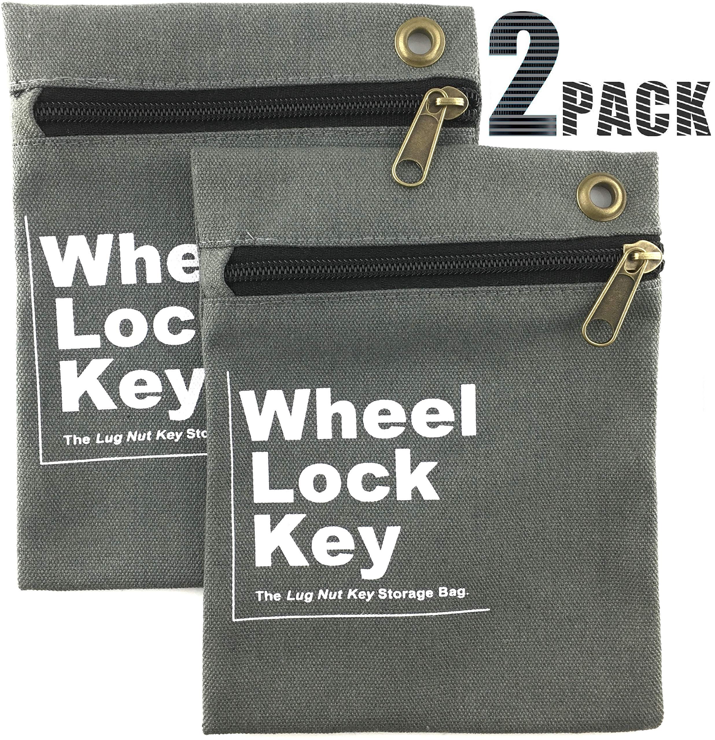 Wheel Lock Key Storage Bag - Secure Organizer for Wheel Locks, Locking Lug Nuts & Spare Keys (2 Pack) | Perfect for Car Enthusiasts, Mechanics & Road Trips