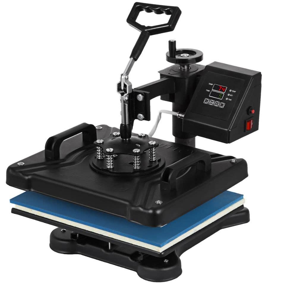 LIUXR 12x15 Inch 8-in-1 Digital Heat Press Machine with 360° Swing Away - Multifunction Sublimation Combo for T-Shirts, Mugs, Hats, Plates & Bottles (Black) | Perfect for DIY Crafts, Custom Apparel & Small Business Printing