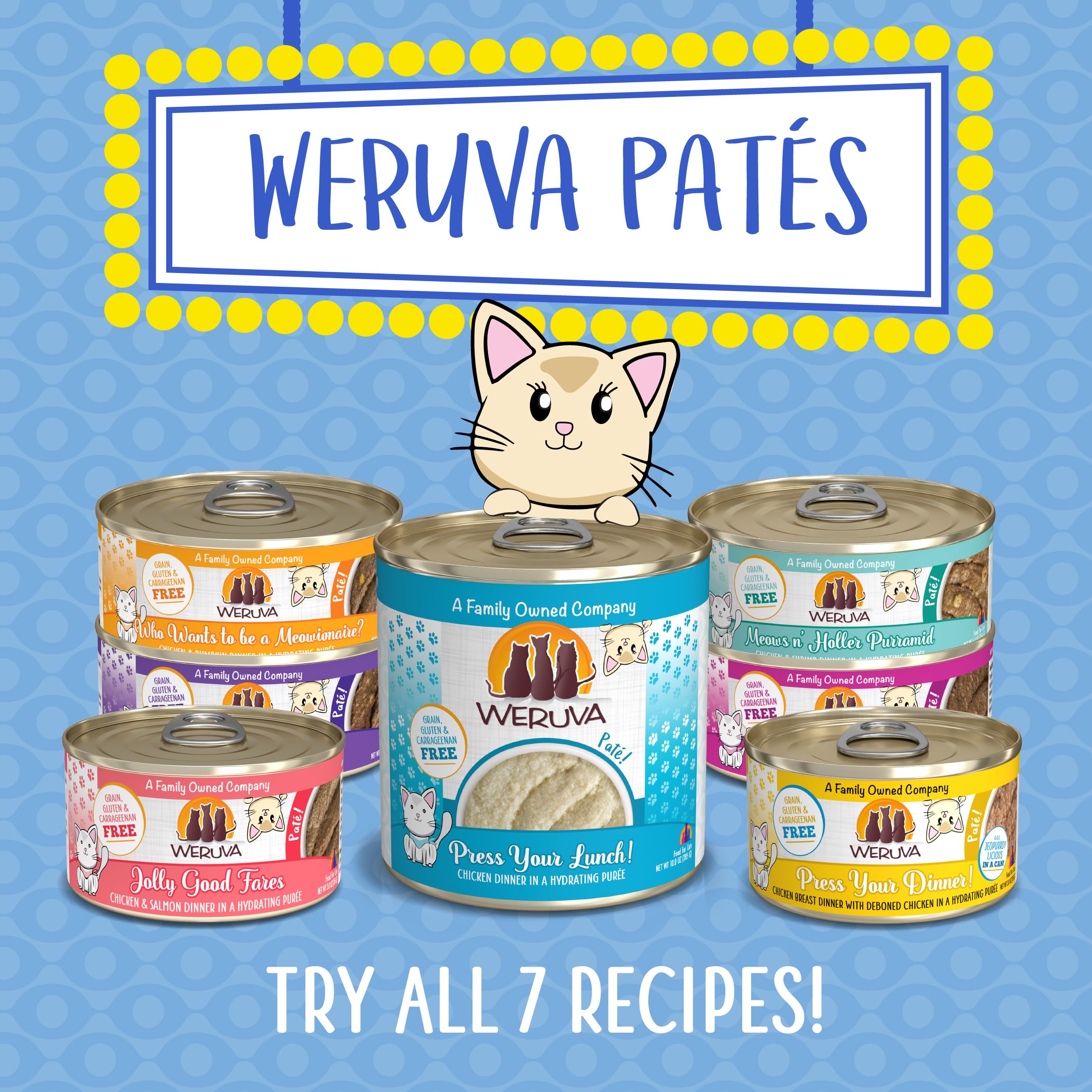 Weruva Wet Cat Food - Chicken and Beef Pate in 5.5oz Cans (Pack of 8) | Grain-Free, High Protein Meal for Adult Cats | Perfect for Picky Eaters & Daily Feeding Routine