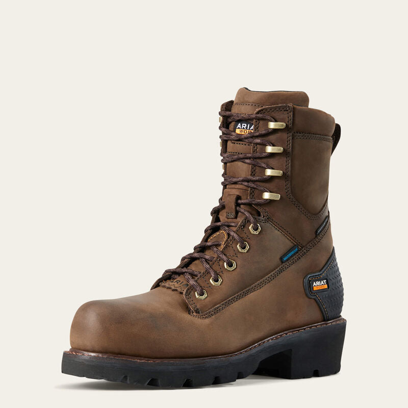 Waterproof Composite Toe Work Boots for Men - Powerline 8 Safety Shoes with Electrical Hazard Protection - Ideal for Construction, Warehouse & Outdoor Work