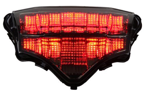 Smoke Lens Sequential LED Tail Lights for 2004-2009 Yamaha FZ6 Motorcycle - High Visibility Brake & Turn Signals for Night Riding & Custom Bike Builds