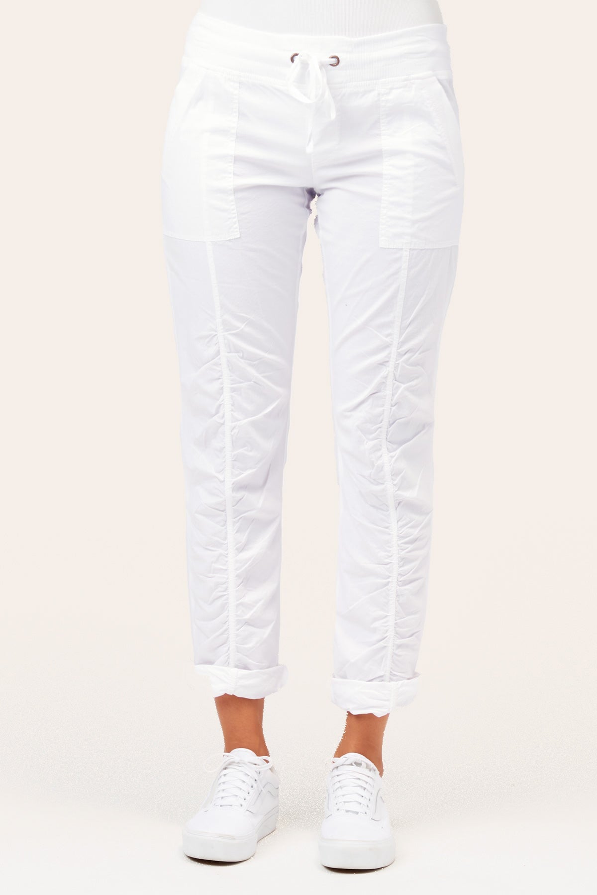 Jules Women's White Pants - Comfortable High-Waisted Stretch Trousers for Work, Office & Casual Wear | Perfect for Business Attire, Travel & Everyday Outfits