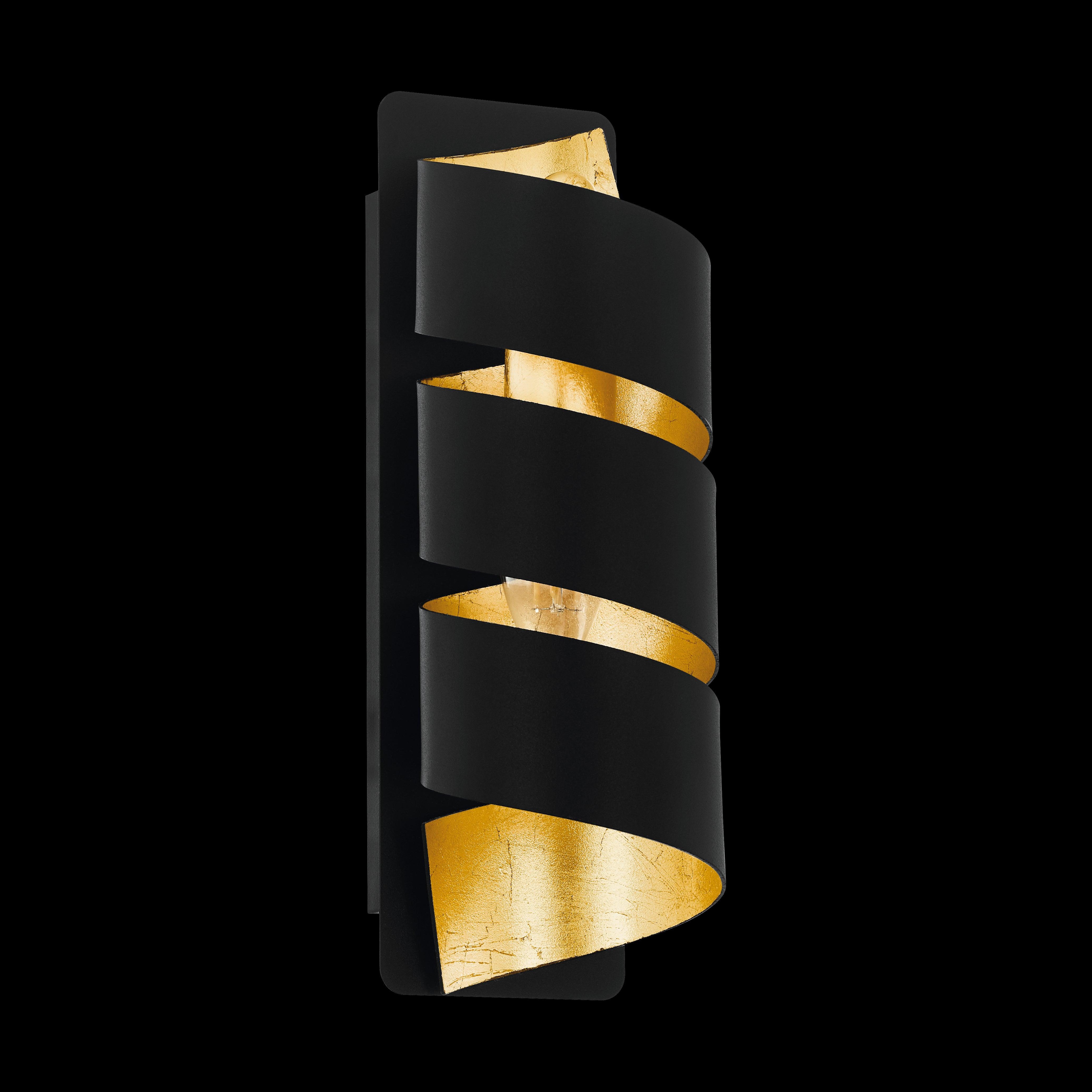 Eglo Elizondo Black & Gold Spiral Wall Light - Modern LED Sconce for Bedroom, Living Room, and Hallway Lighting - Perfect for Home Decor and Interior Design