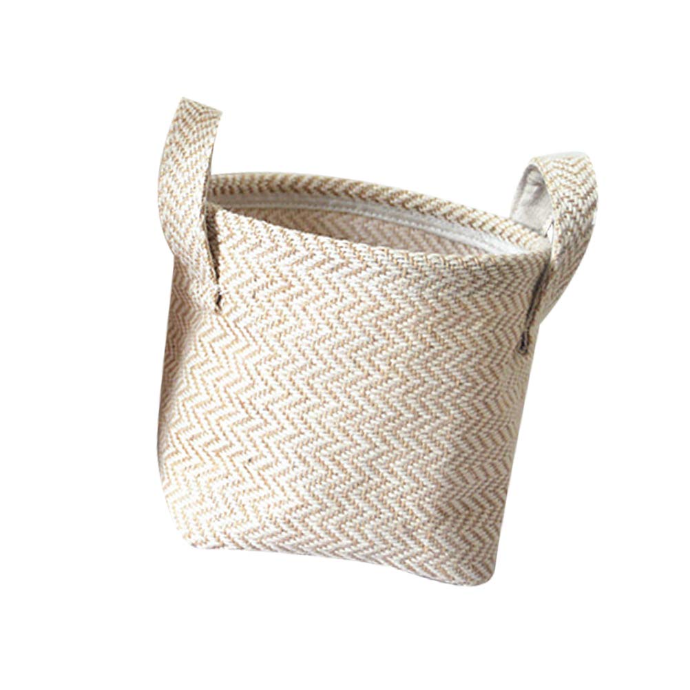 Collapsible Woven Storage Bins - Handwoven Cotton Basket for Toys & Home Organization