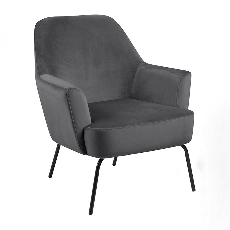 MONROE Modern Lounge Chair - Dark Grey Upholstered Accent Chair for Living Room, Bedroom, or Office - Comfortable Reading & Relaxation Chair with Sturdy Frame