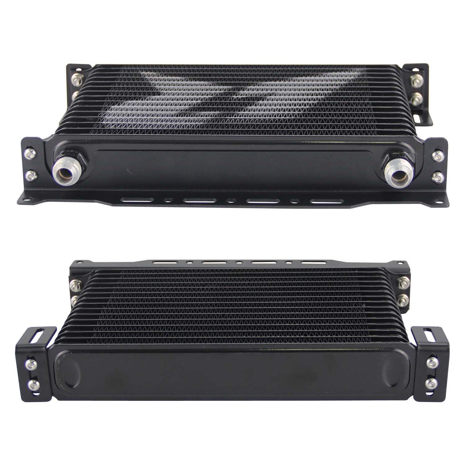 AN10 Aluminum Engine Oil Cooler Kit with 15-Row Black Core & Mounting Bracket - High Performance Cooling for Cars, Trucks, and Off-Road Vehicles