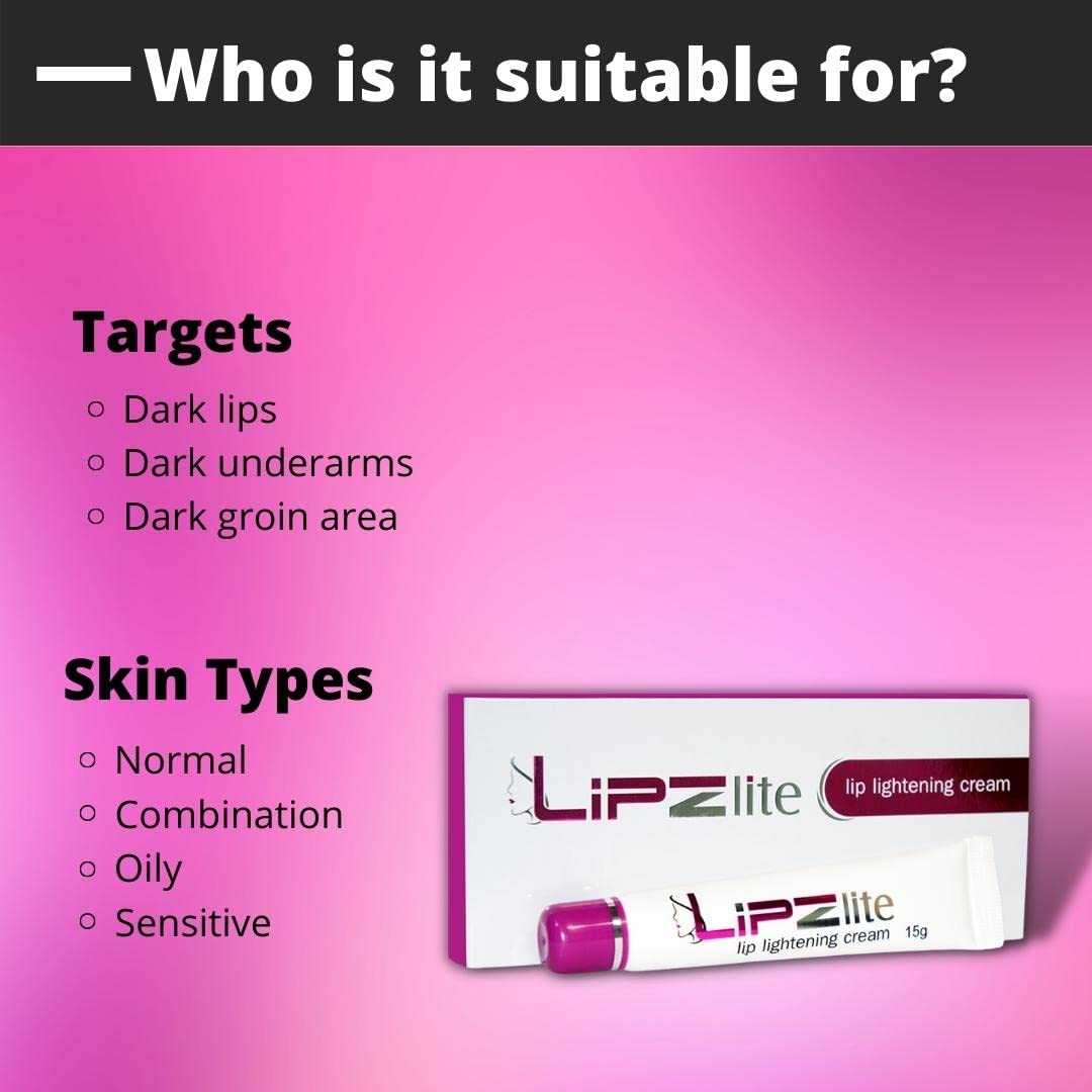 Lipzlite Lip Lightening Cream - 15gm Dark Lip Treatment for Hyperpigmentation | Natural Lip Care for Even Skin Tone | Perfect for Daily Use & Nighttime Lip Care Routine