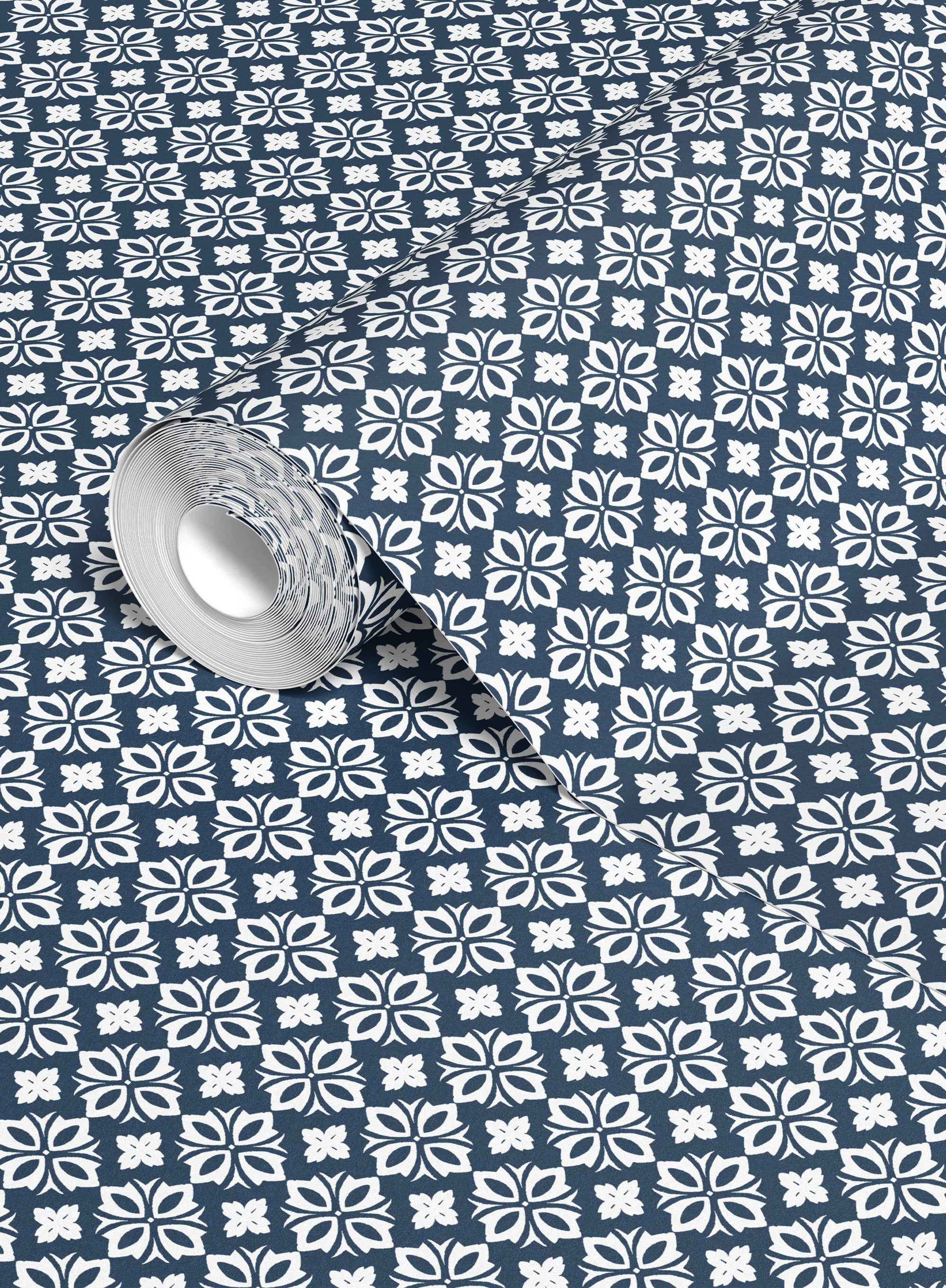 Alanna Wallpaper - Bute Blue Peel and Stick Removable Wallpaper - Self-Adhesive Wallpaper for Bedroom, Living Room, Nursery & Office Decor