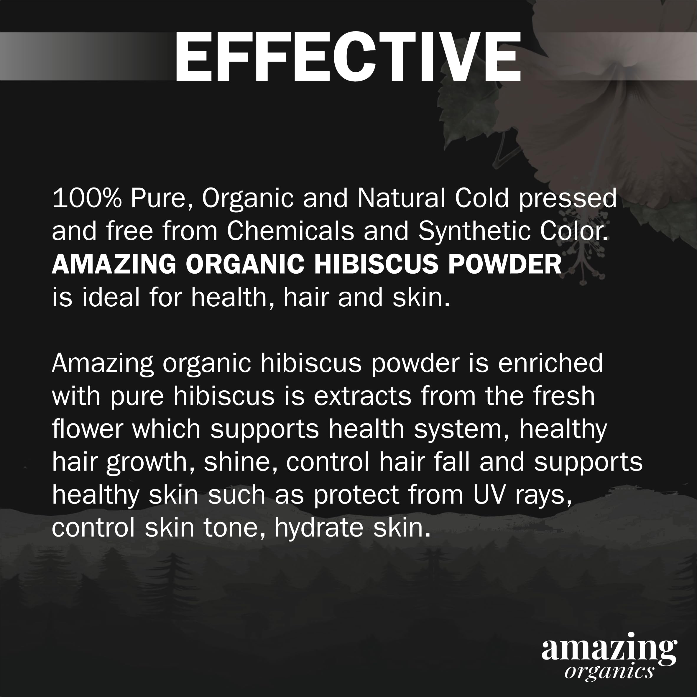 Organic Hibiscus Flower Powder for Face, Hair & Skin Care - Natural Anti-Aging, Acne Treatment & Hair Growth Solution | DIY Beauty Masks, Smoothies & Herbal Remedies