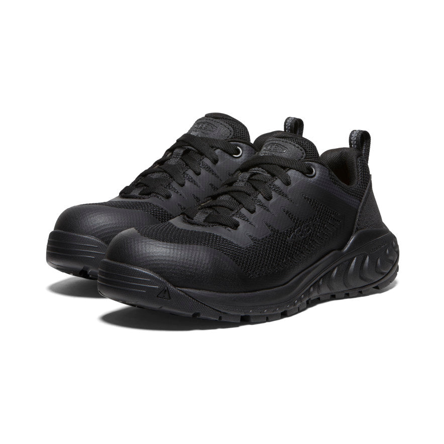 Women's Arvada ESD Work Sneakers with Carbon Toe - Black/Black | Slip-Resistant & Comfortable for Nurses, Warehouse & Industrial Workers