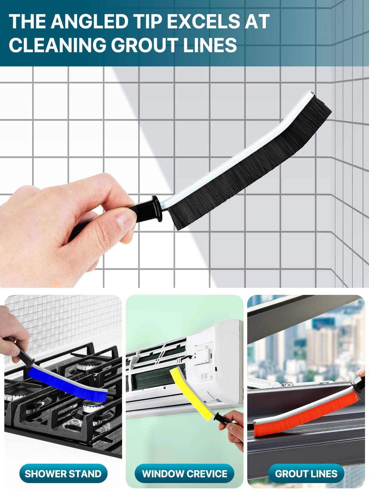 5Pcs Hard Bristle Crevice Cleaning Brushes - 13