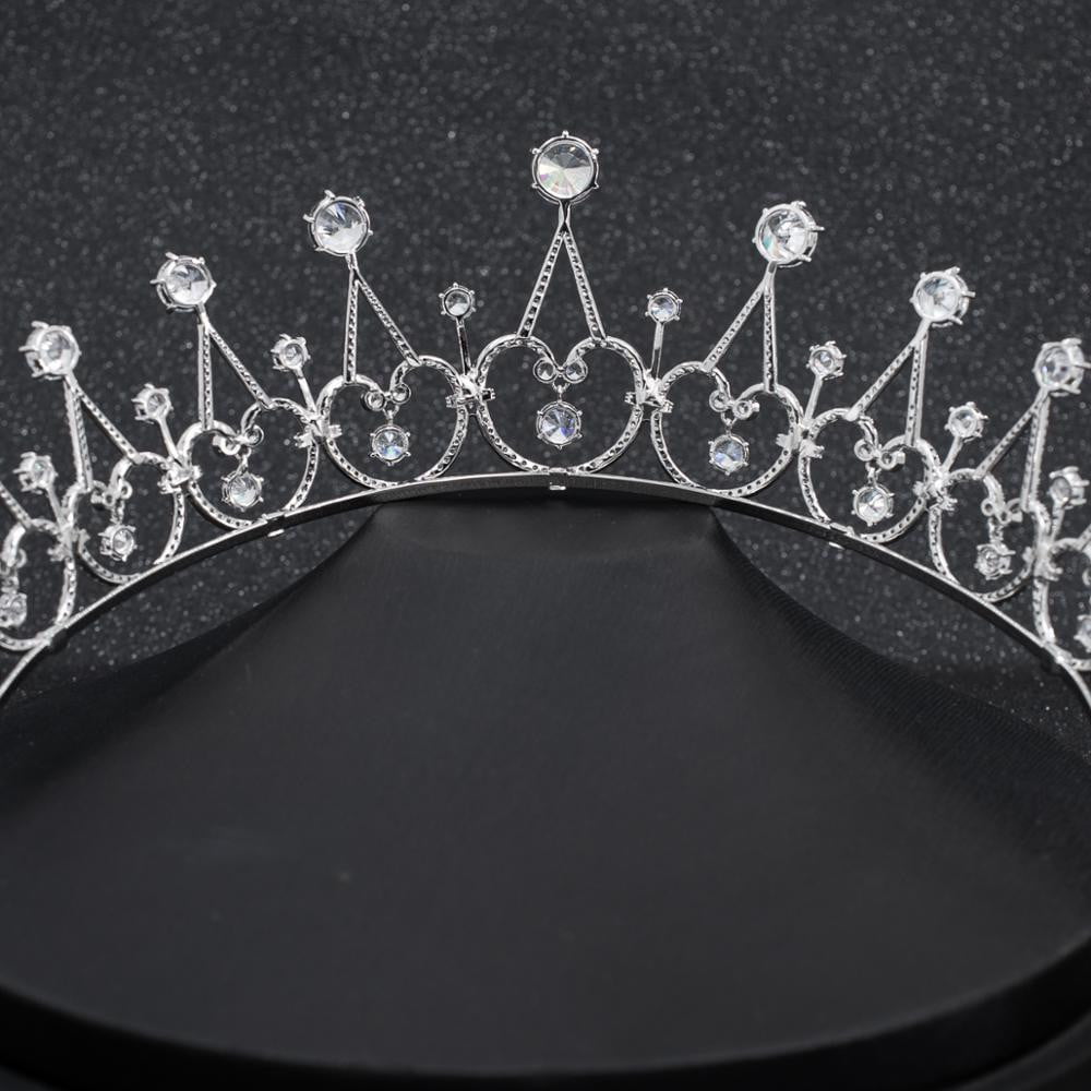 Elegant Cubic Zirconia Wedding Tiara for Bride - Princess Royal Crown CH10295 | Perfect for Bridal Showers, Weddings & Special Occasions